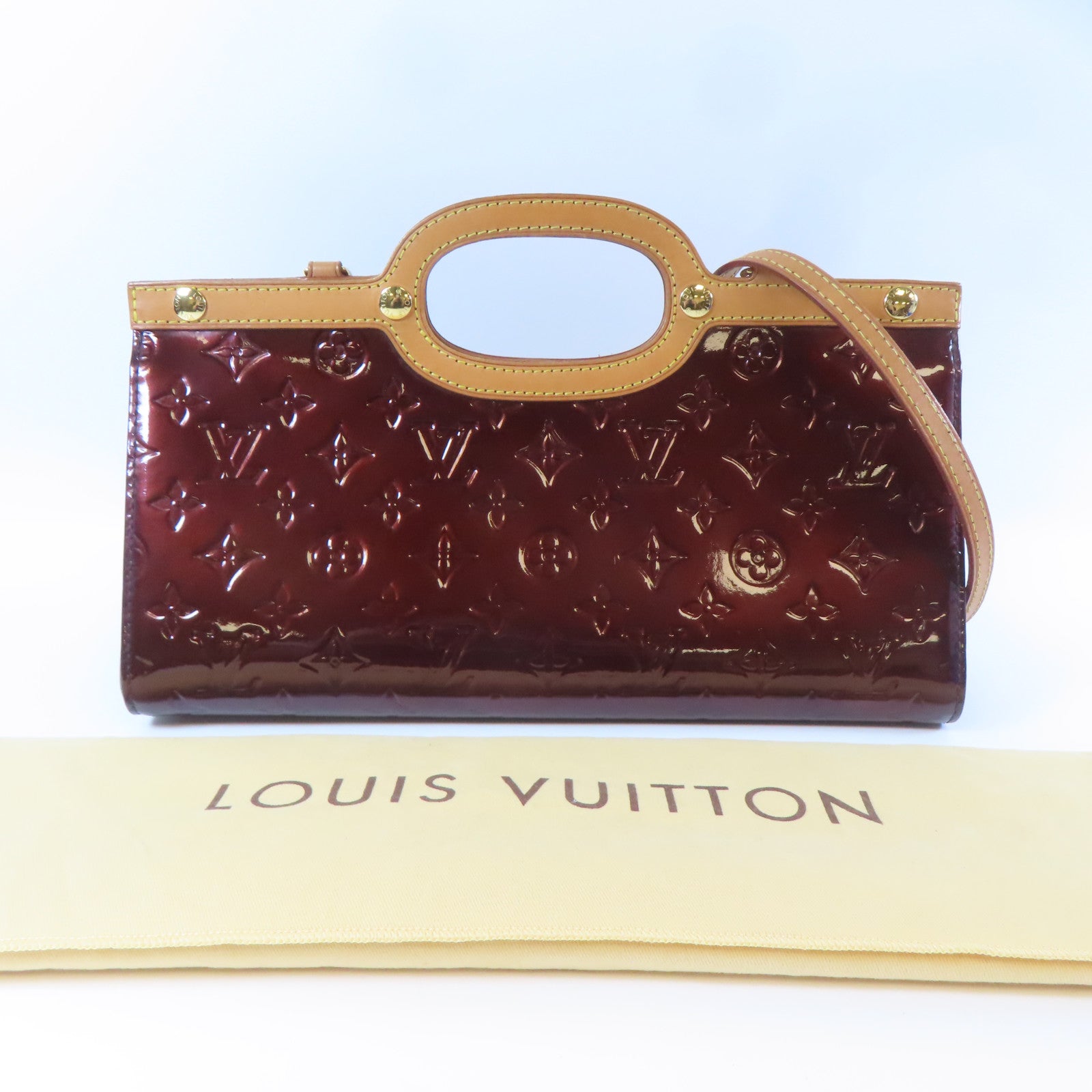 LOUIS VUITTON Vernis Roxbury Drive Violeta金扣手挽肩背兩用袋紅色