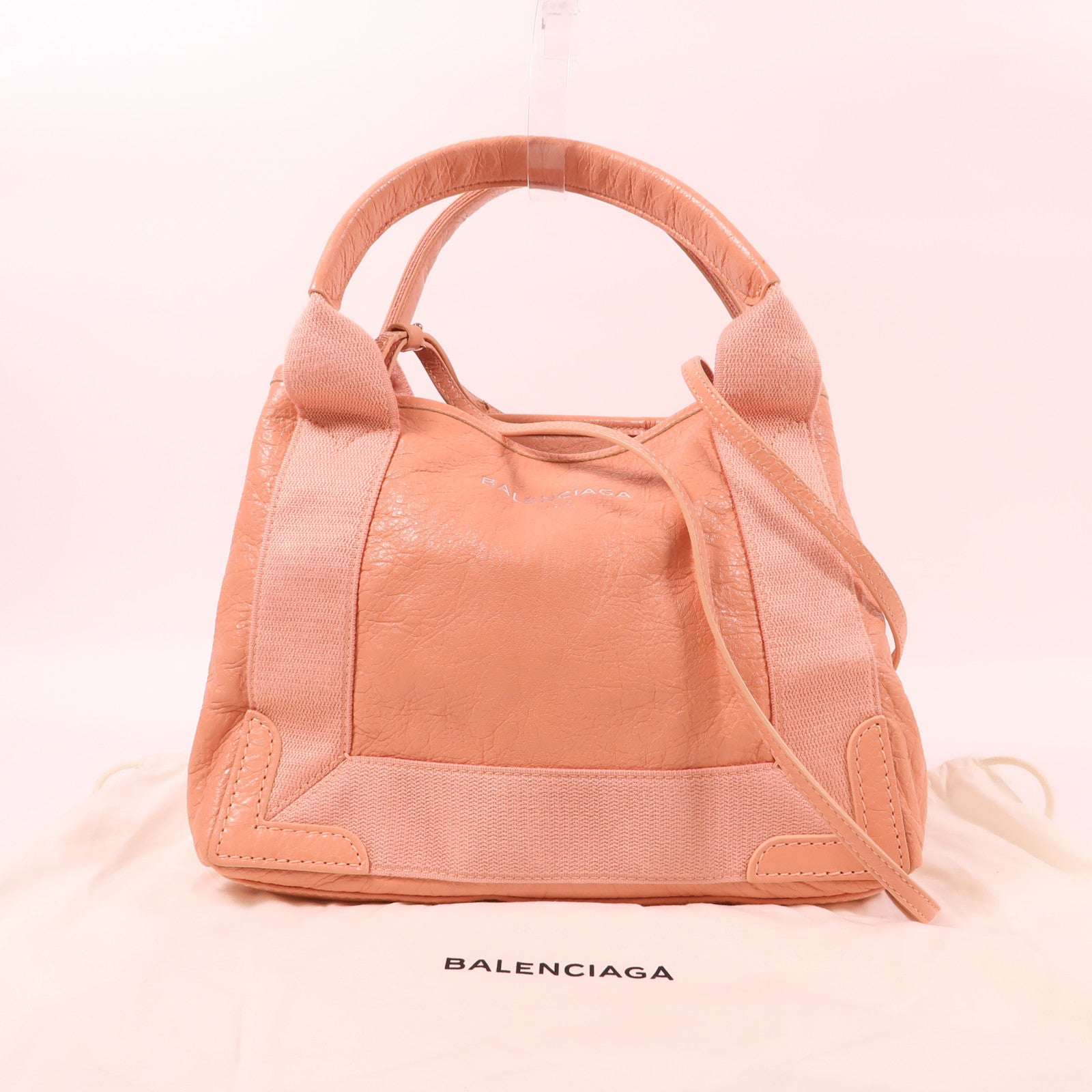 BALENCIAGA 牛皮皮革2 Way Shoulder銀扣手挽肩背兩用袋