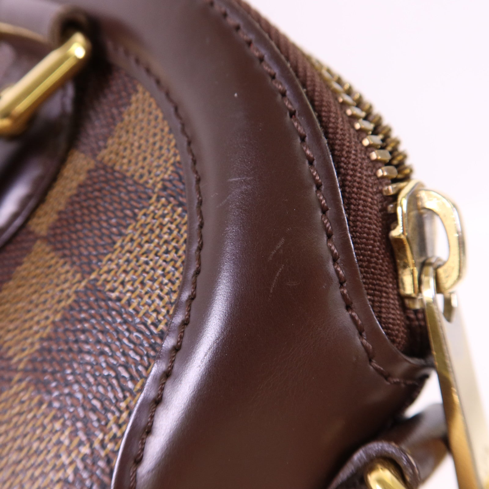 LOUIS VUITTON Damier Trevi PM金扣手挽肩背兩用袋棕色
