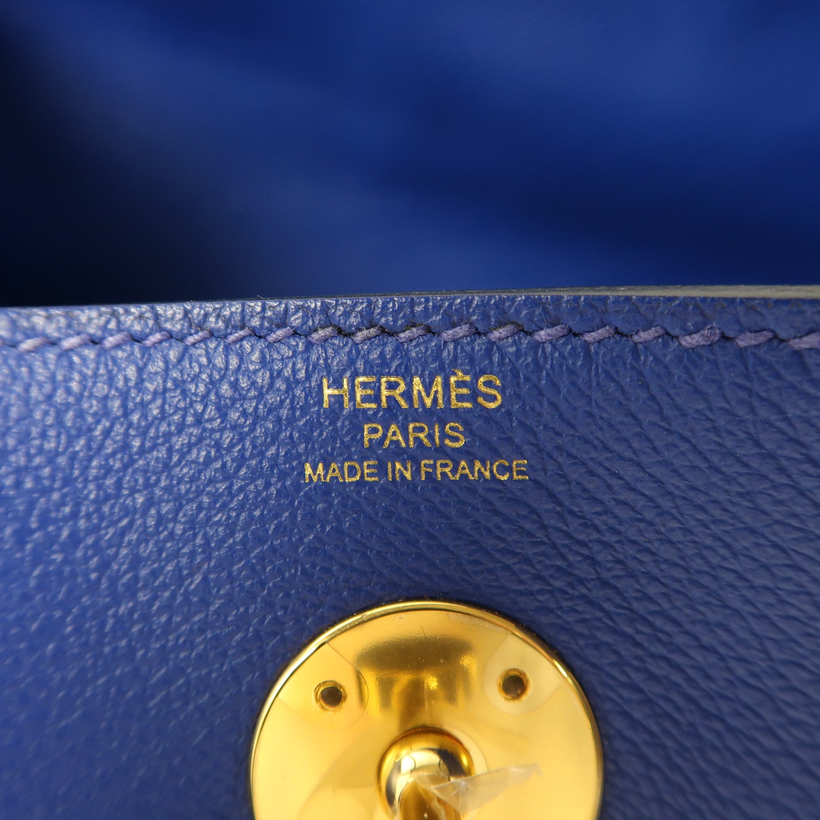 HERMES【激減優惠】 Evercolor皮革Lindy 26金扣手挽肩背兩用袋Bleu Royal