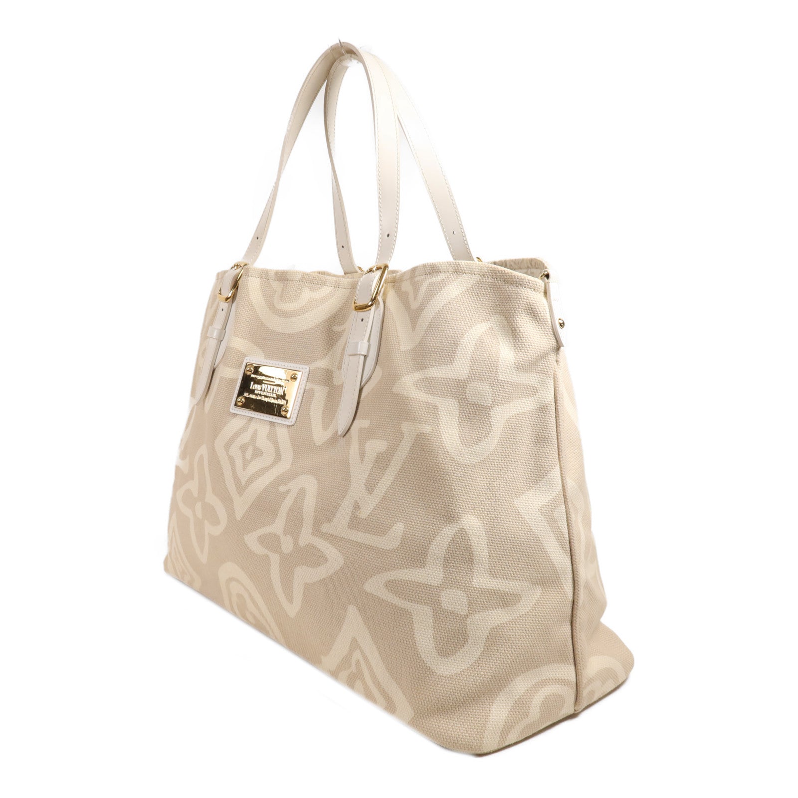 LOUIS VUITTON 帆布Tahitienne GM金扣肩背袋