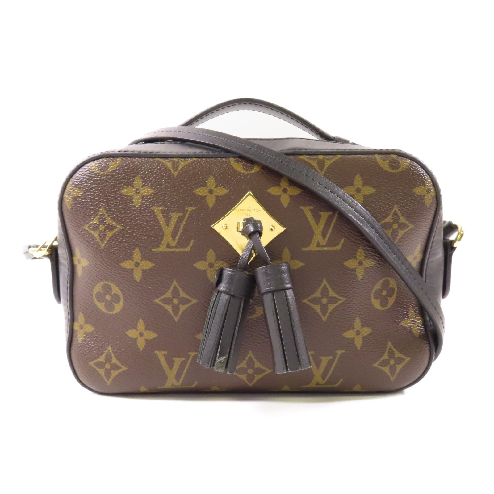 LOUIS VUITTON LV GHW Saintonge Shoulder Bag M43555 Monogram Brown/Black