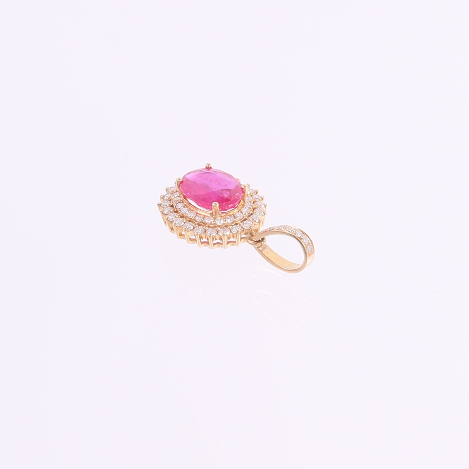 JEWELRY 18K Ruby Diamond Pendant Top紅寶石/鑽石吊墜