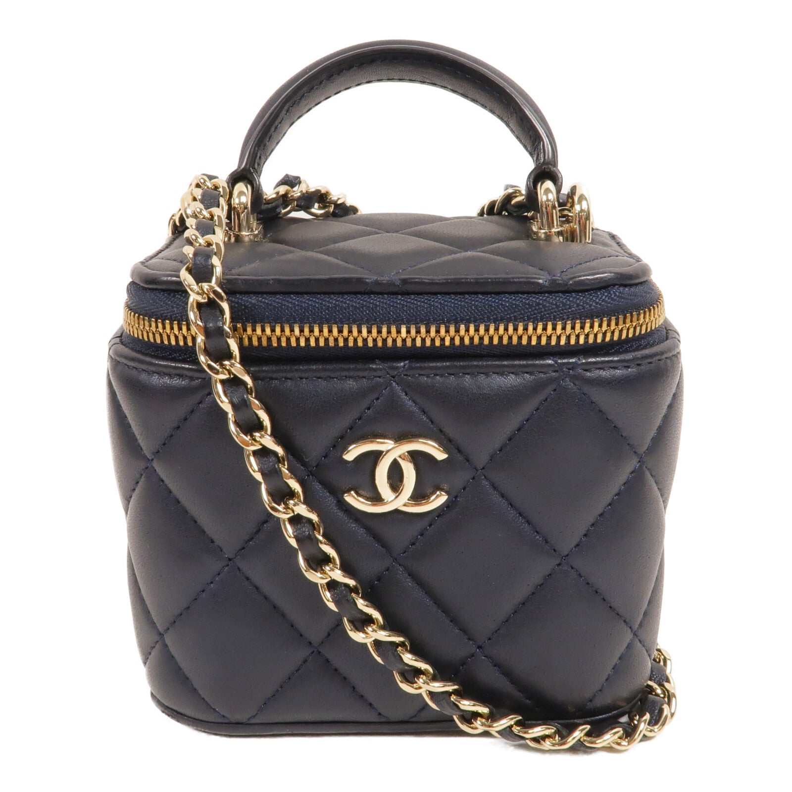 CHANEL 羊皮皮革Vanity Case With Top Handle手挽肩背兩用袋
