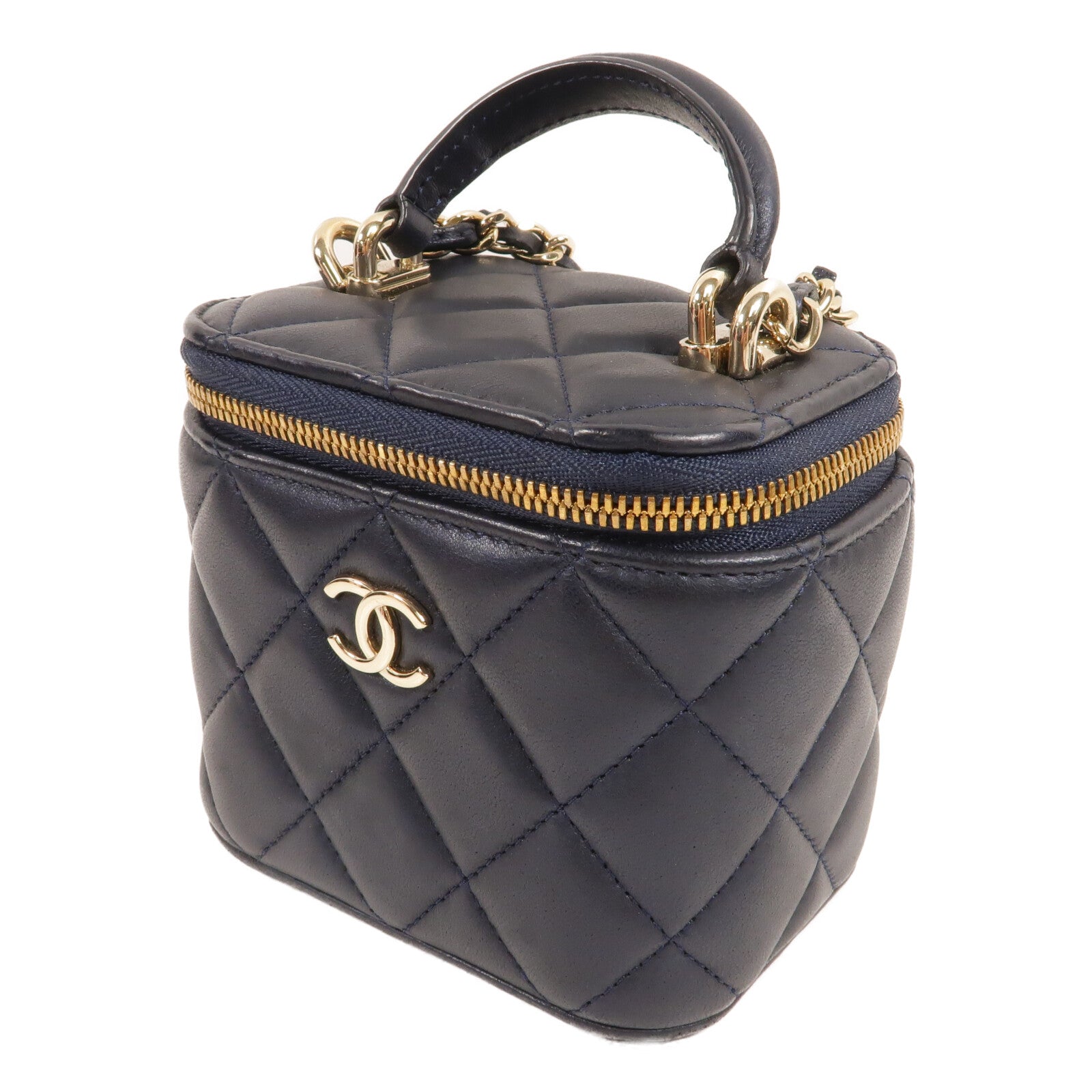 CHANEL 羊皮皮革Vanity Case With Top Handle手挽肩背兩用袋