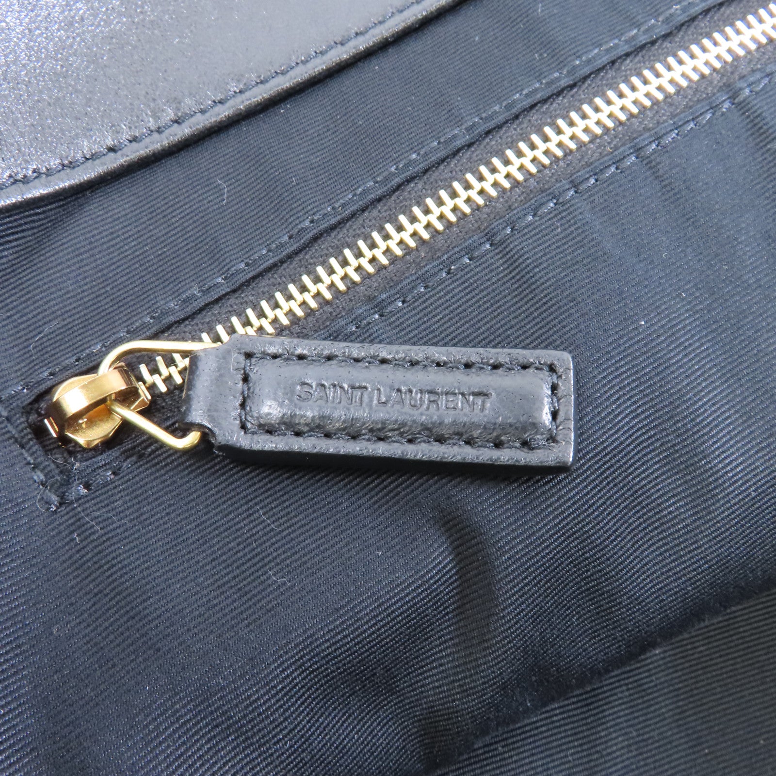 SAINT LAURENT 羊皮皮革Icare Maxi Shopping Bag金扣手挽袋黑色