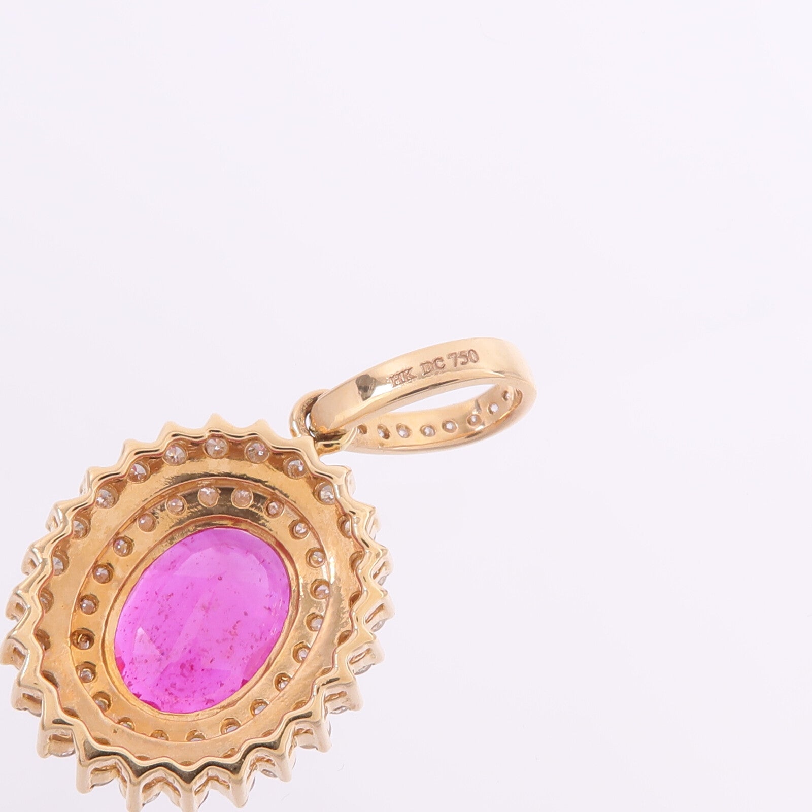 JEWELRY 18K Ruby Diamond Pendant Top紅寶石/鑽石吊墜