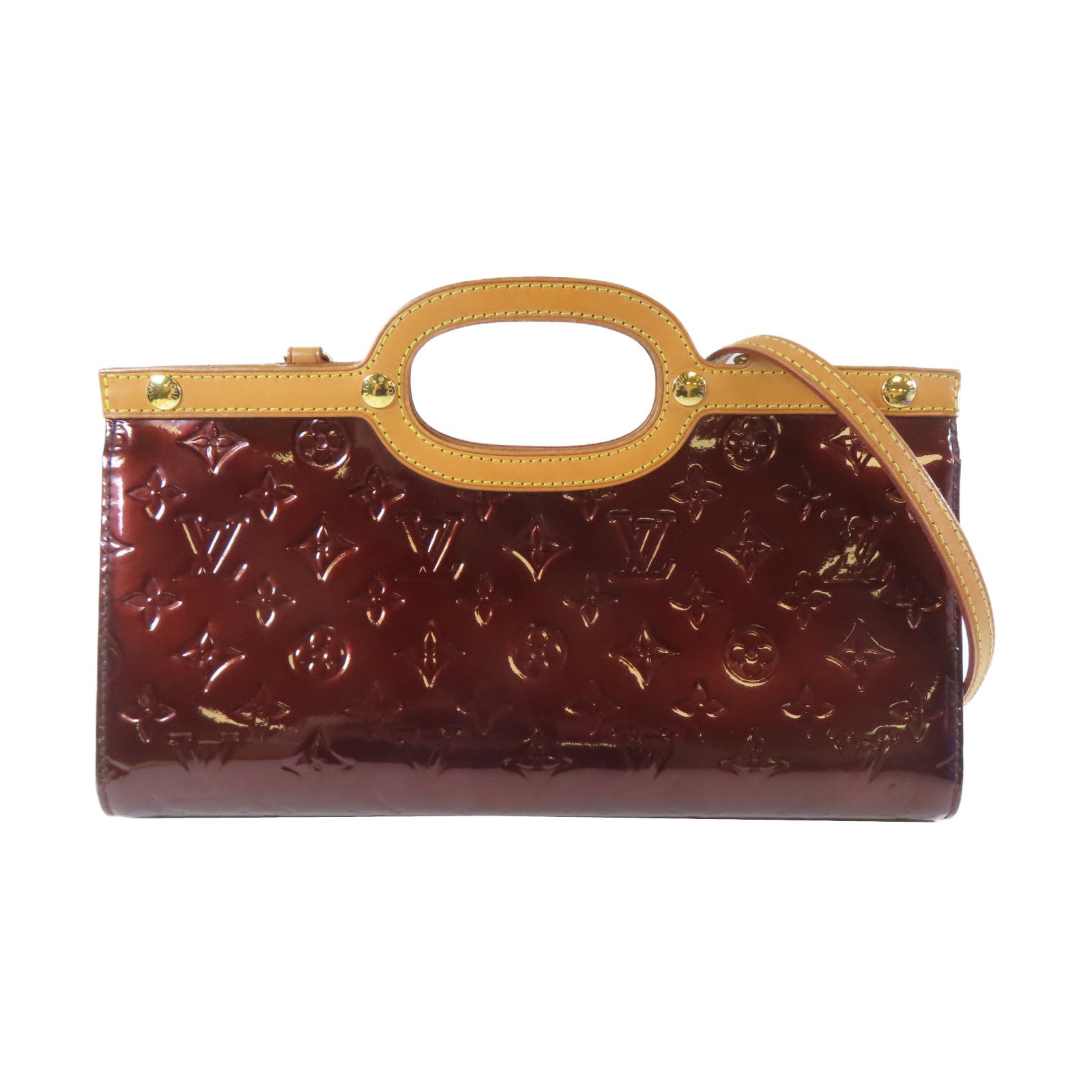 LOUIS VUITTON Vernis Roxbury Drive Violeta金扣手挽肩背兩用袋紅色