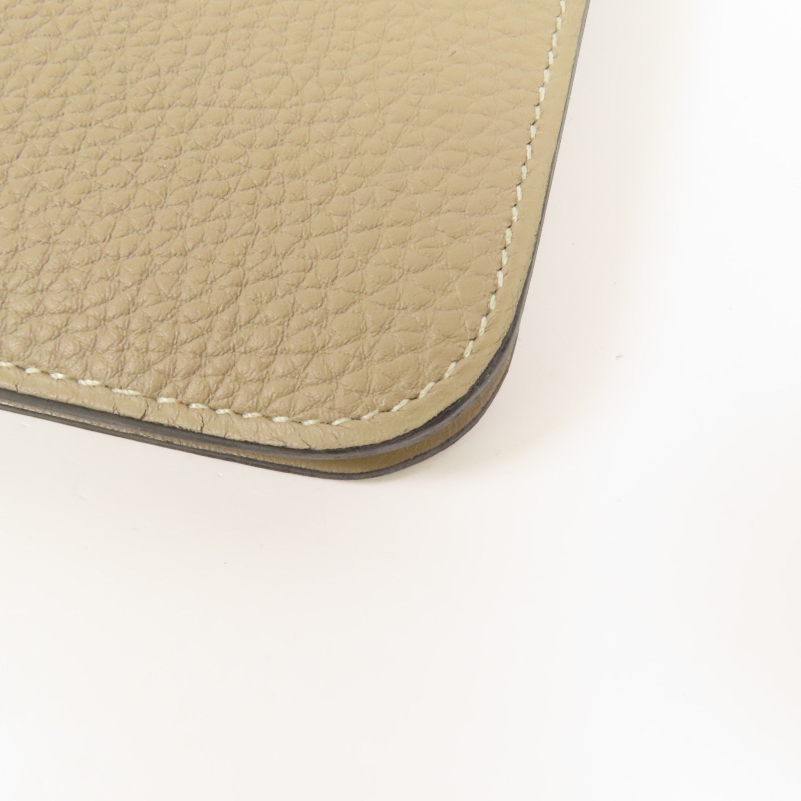 HERMES Clemence皮革Dogon GM金扣長錢包Gris Tourterelle