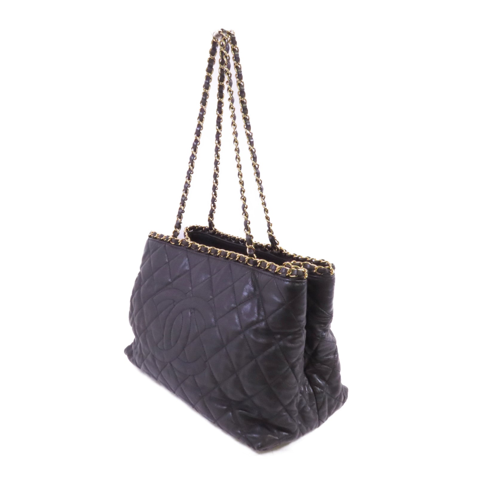 CHANEL 牛皮皮革Chain Around Tote金扣鏈帶肩背袋
