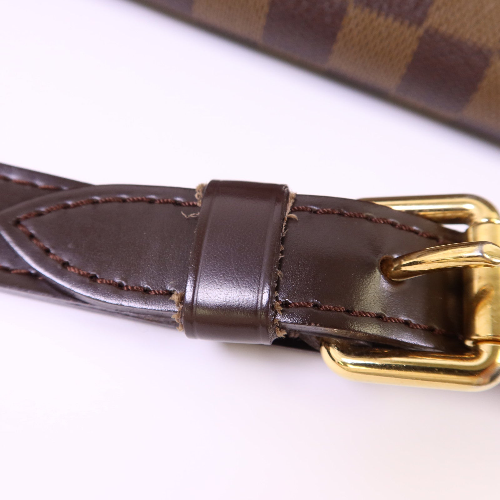 LOUIS VUITTON Damier Trevi PM金扣手挽肩背兩用袋棕色