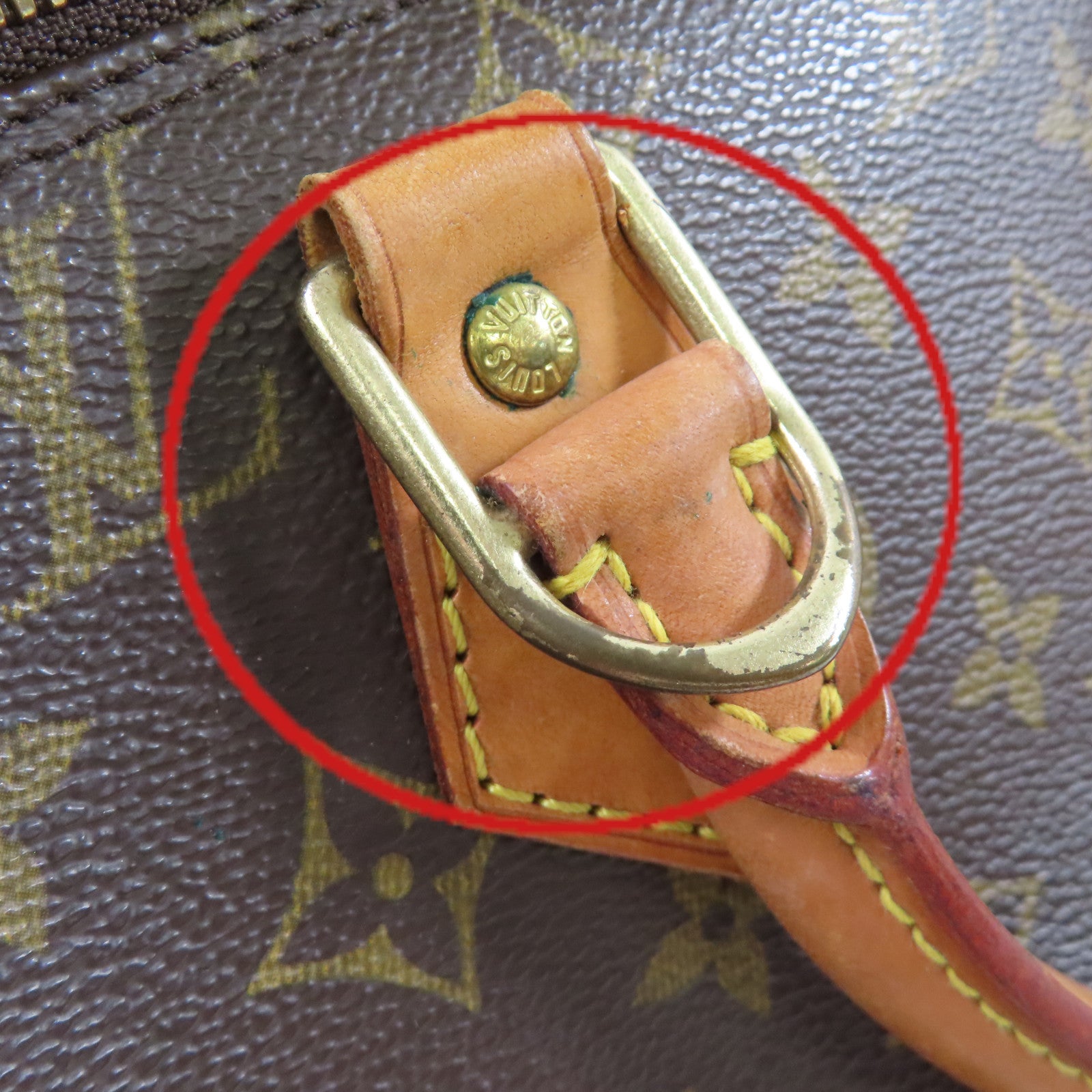 LOUIS VUITTON Monogram Alma PM Hand Bag金扣手挽袋啡色