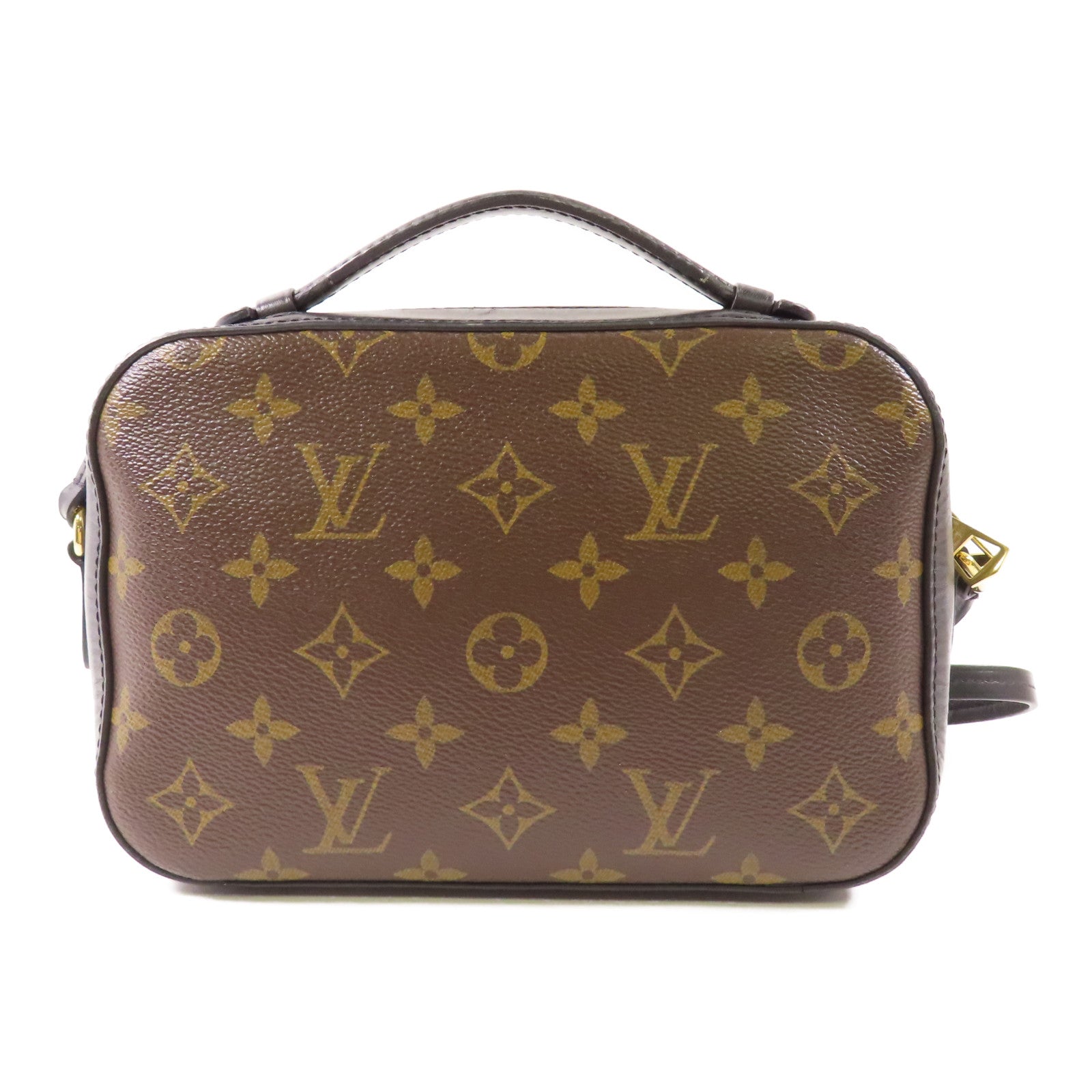 LOUIS VUITTON LV GHW Saintonge Shoulder Bag M43555 Monogram Brown/Black
