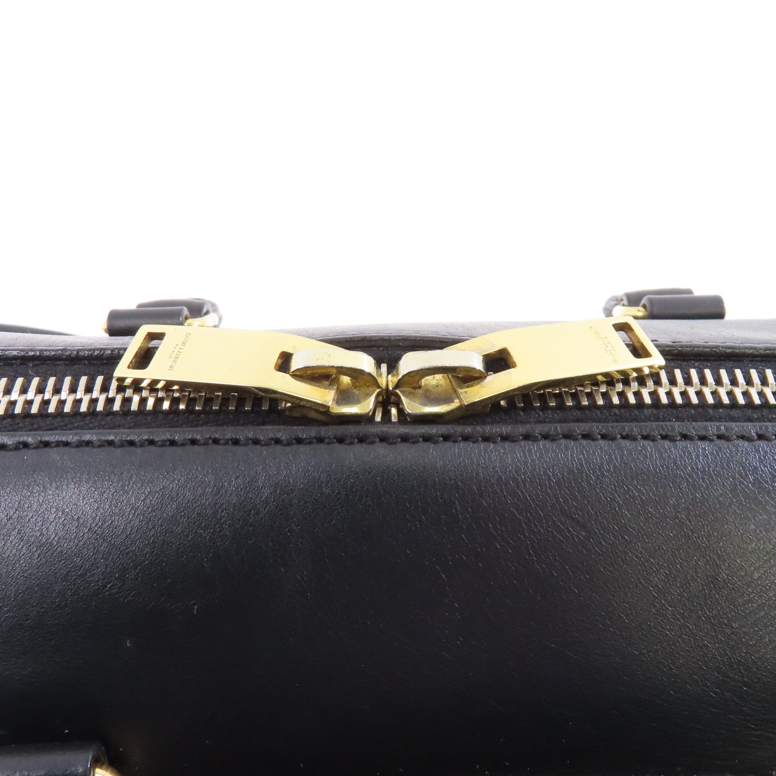 SAINT LAURENT 牛皮皮革2way Shoulder Bag金扣手挽肩背兩用袋黑色