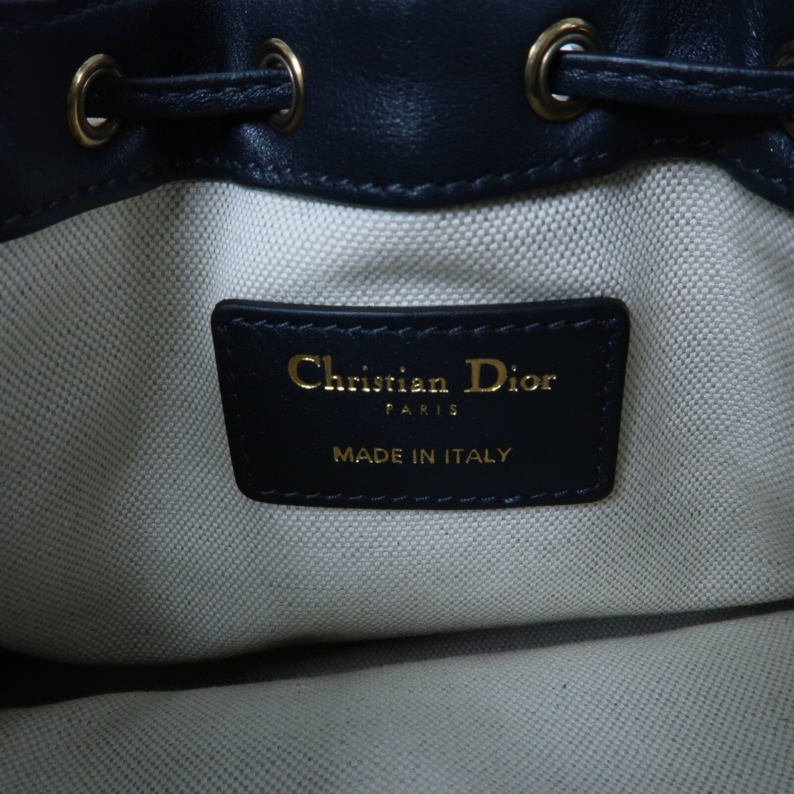 Dior 帆布Mini Oblique Bucket Bag鏈帶肩背袋