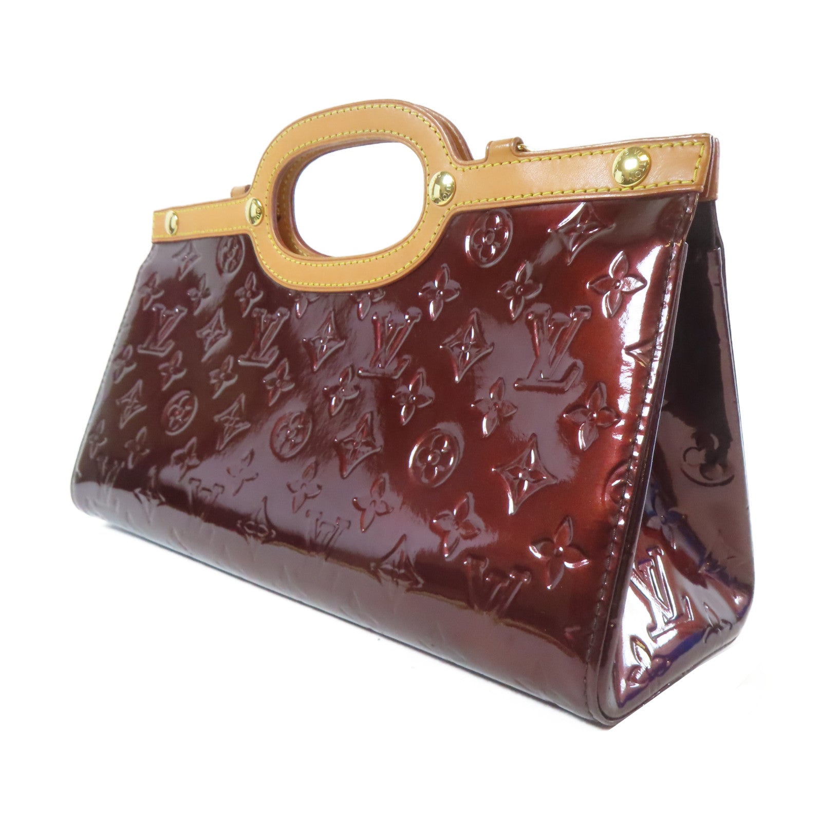 LOUIS VUITTON Vernis Roxbury Drive Violeta金扣手挽肩背兩用袋紅色