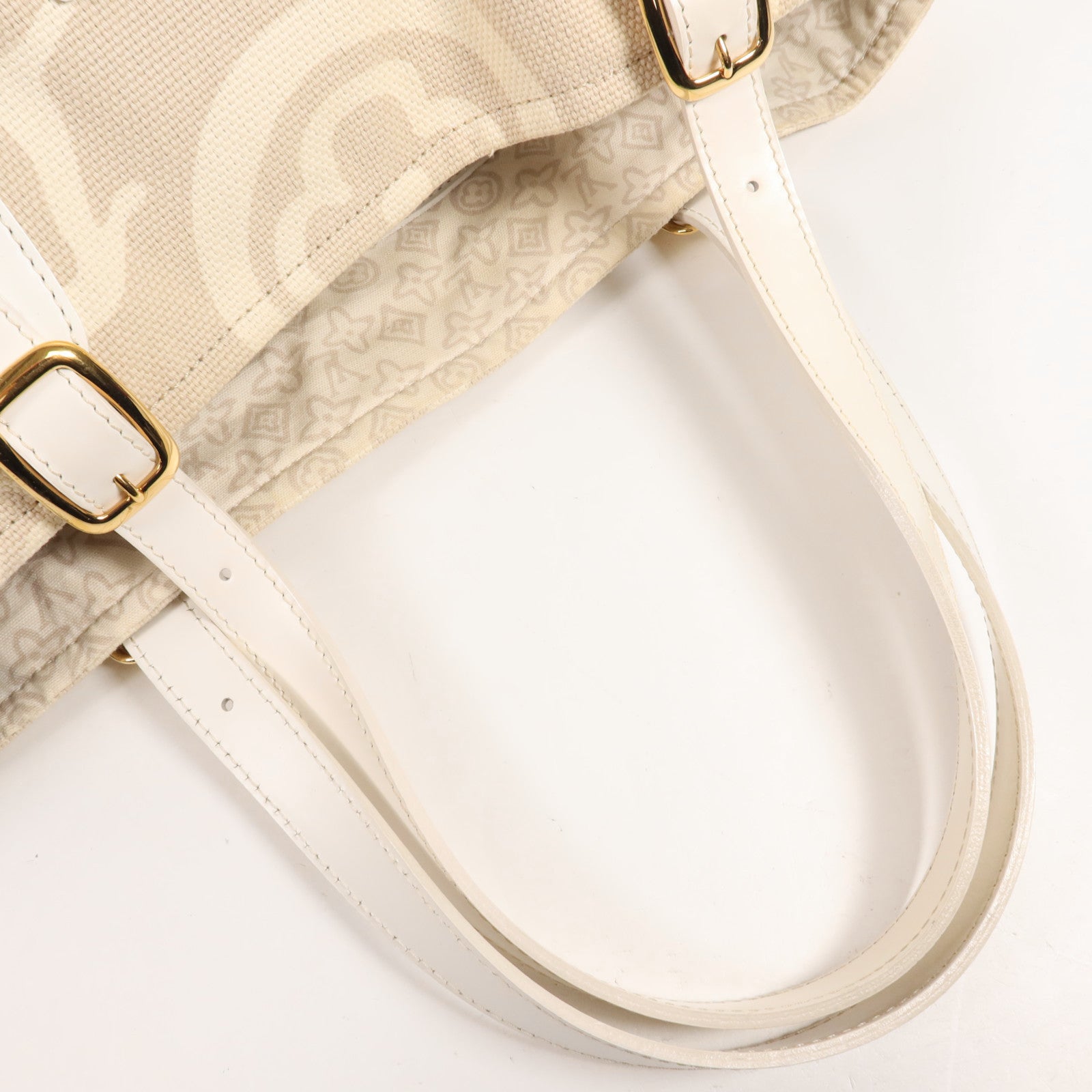 LOUIS VUITTON 帆布Tahitienne GM金扣肩背袋