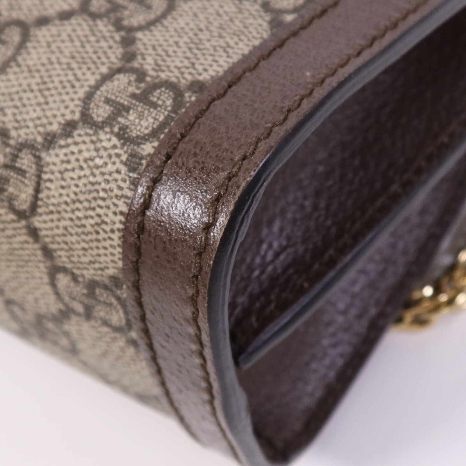 GUCCI 塗層帆布Ophldia GG金扣鏈帶肩背袋