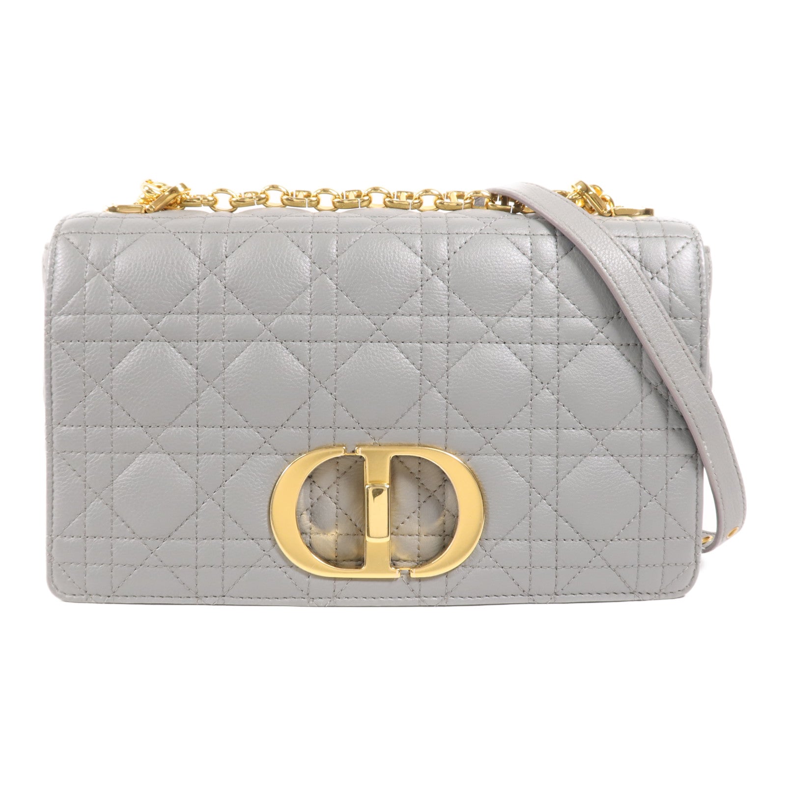 Dior 牛皮皮革Dior Caro Mendium金扣鏈帶肩背袋