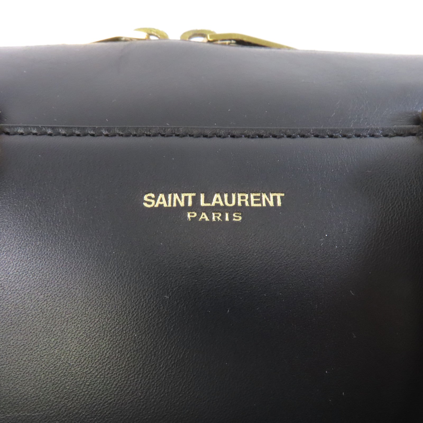 SAINT LAURENT 牛皮皮革2way Shoulder Bag金扣手挽肩背兩用袋黑色
