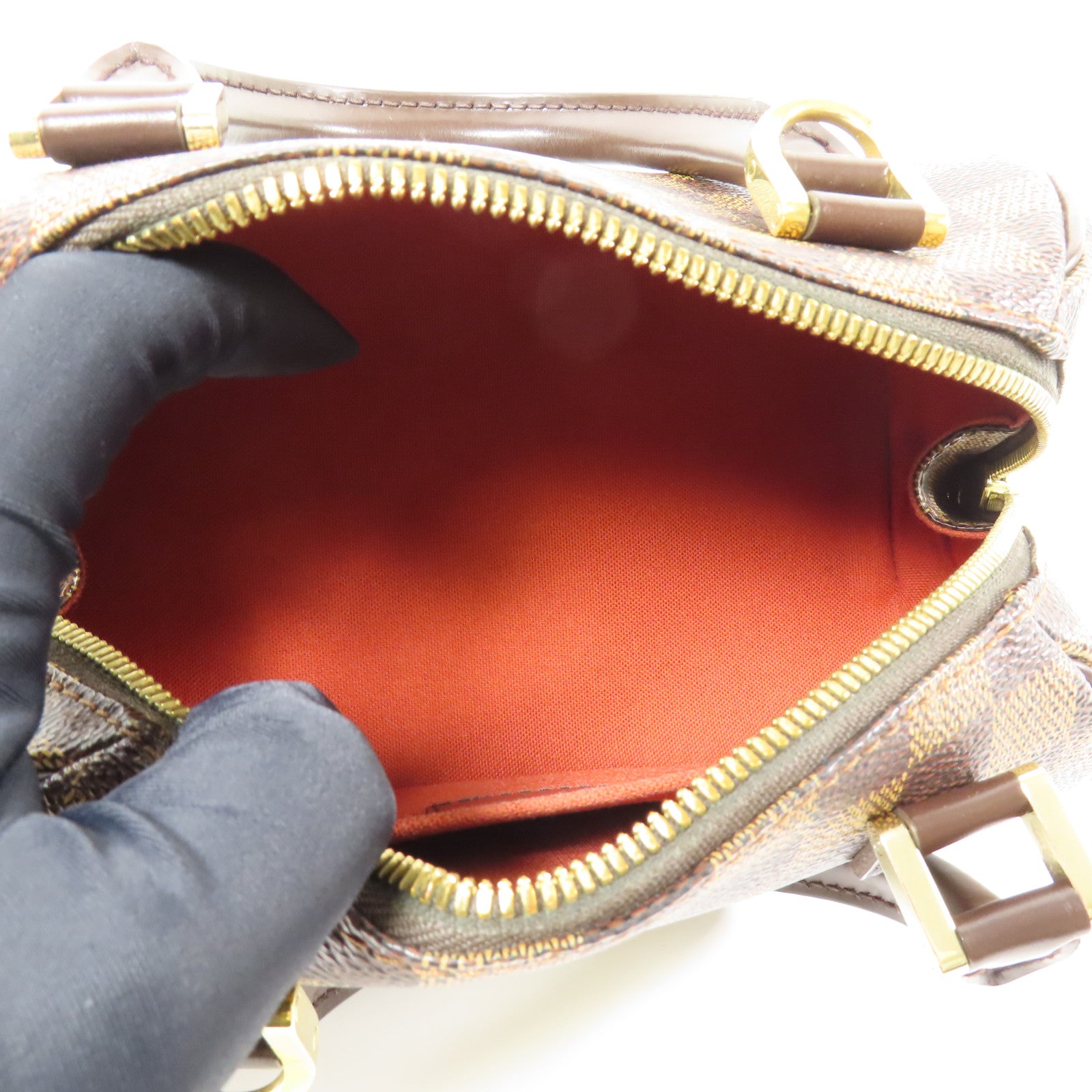 LOUIS VUITTON Damier Rivera Mini金扣手挽袋