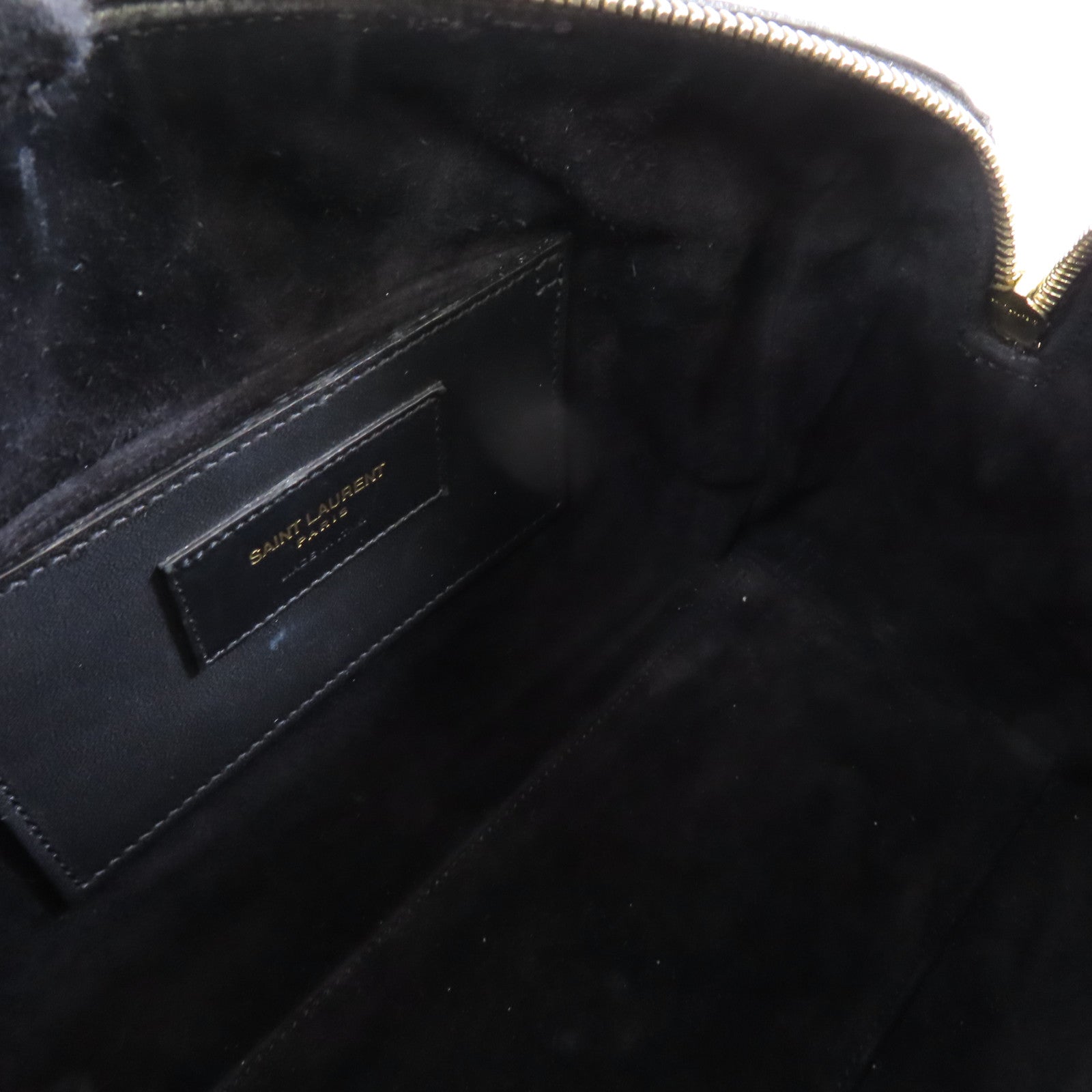 SAINT LAURENT 牛皮皮革2way Shoulder Bag金扣手挽肩背兩用袋黑色