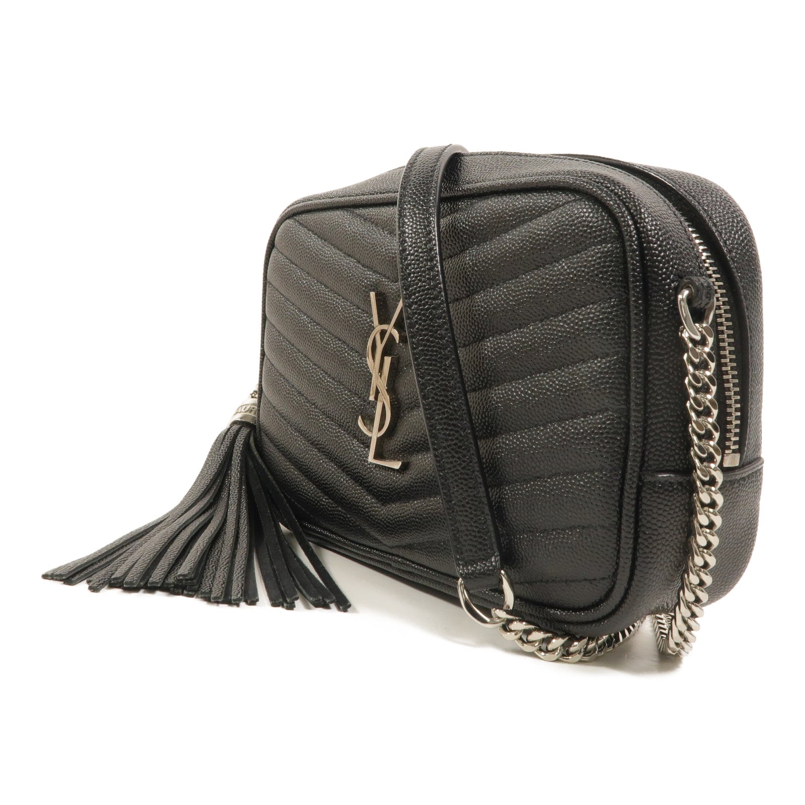 SAINT LAURENT 牛皮皮革Lou Mini鏈帶肩背袋