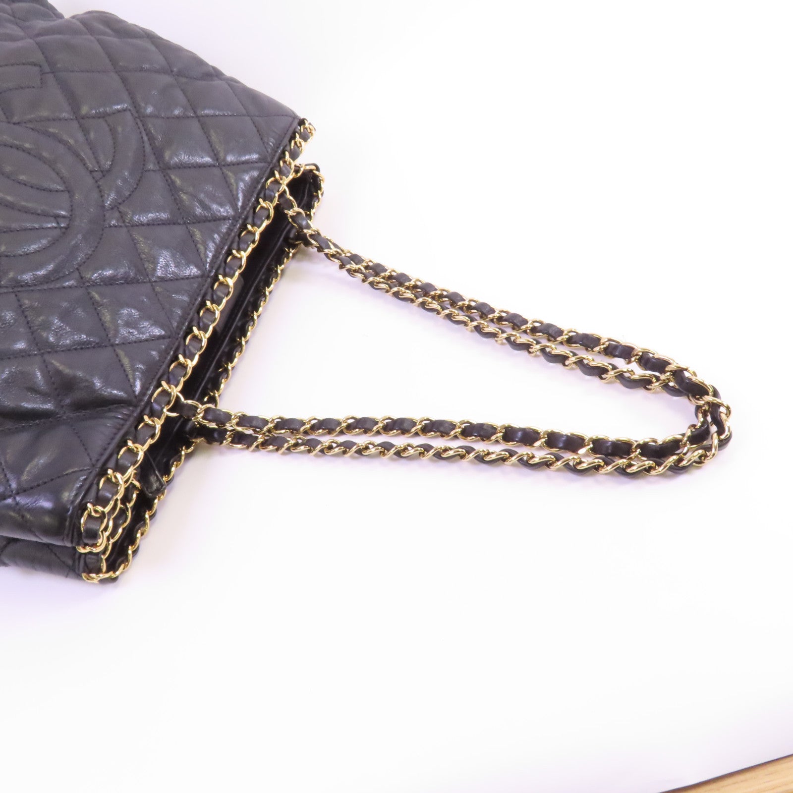 CHANEL 牛皮皮革Chain Around Tote金扣鏈帶肩背袋