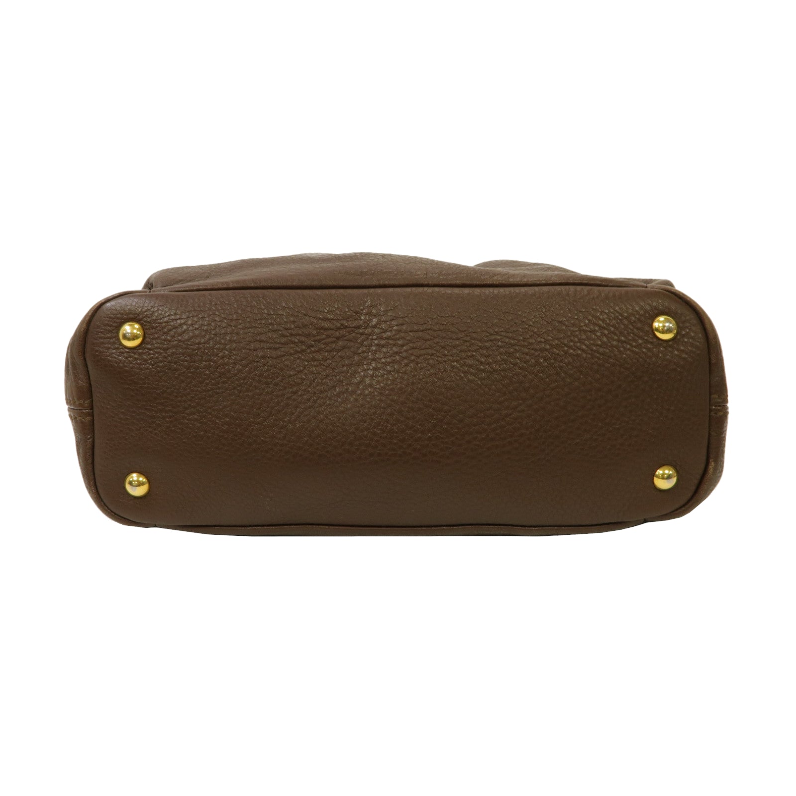 Miu Miu 牛皮皮革2way Shoulder Bag金扣手挽肩背兩用袋啡色