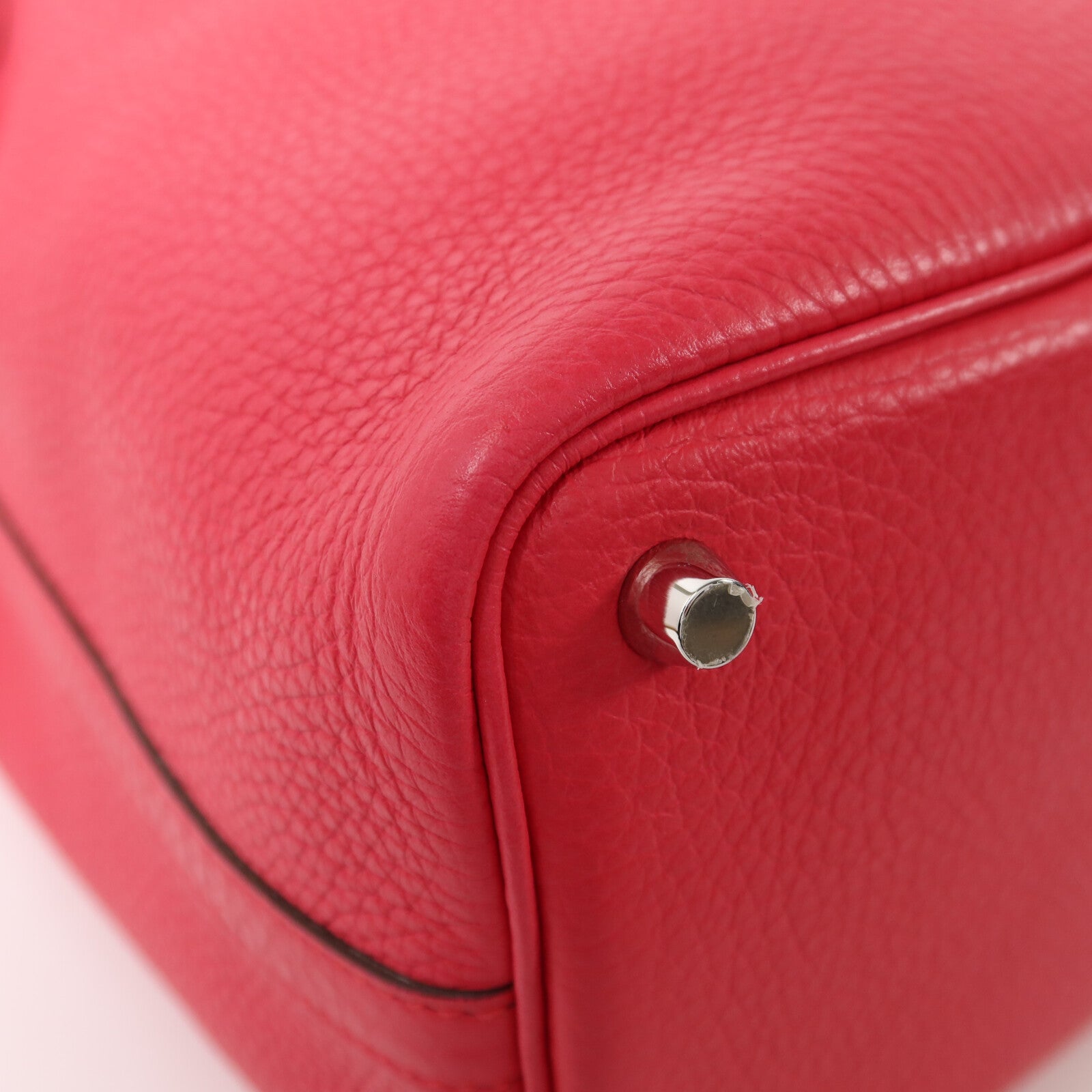 HERMES 【激減優惠】Clemence皮革Picotin PM銀扣手挽袋Rose Extreme