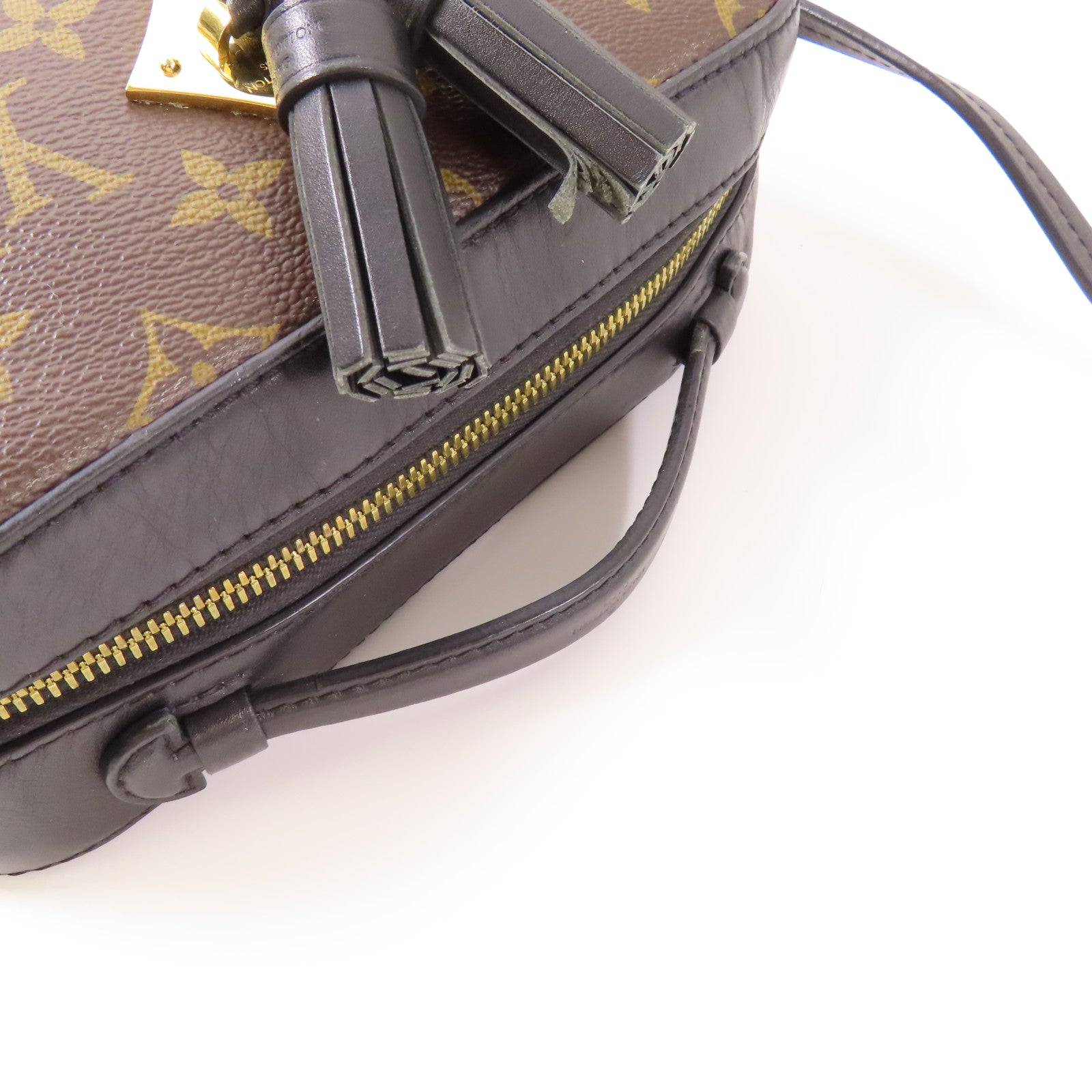 LOUIS VUITTON LV GHW Saintonge Shoulder Bag M43555 Monogram Brown/Black