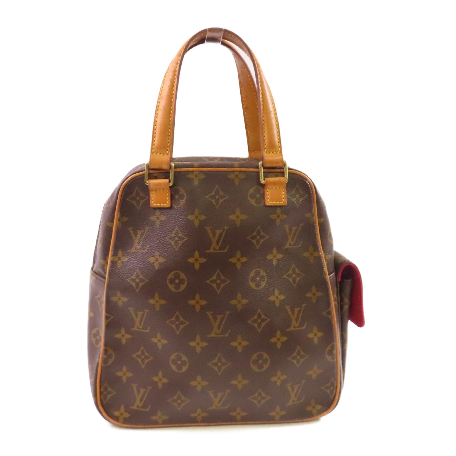 LOUIS VUITTON Monogram Excentri-cite Hand Bag金扣手挽袋啡色/紅色