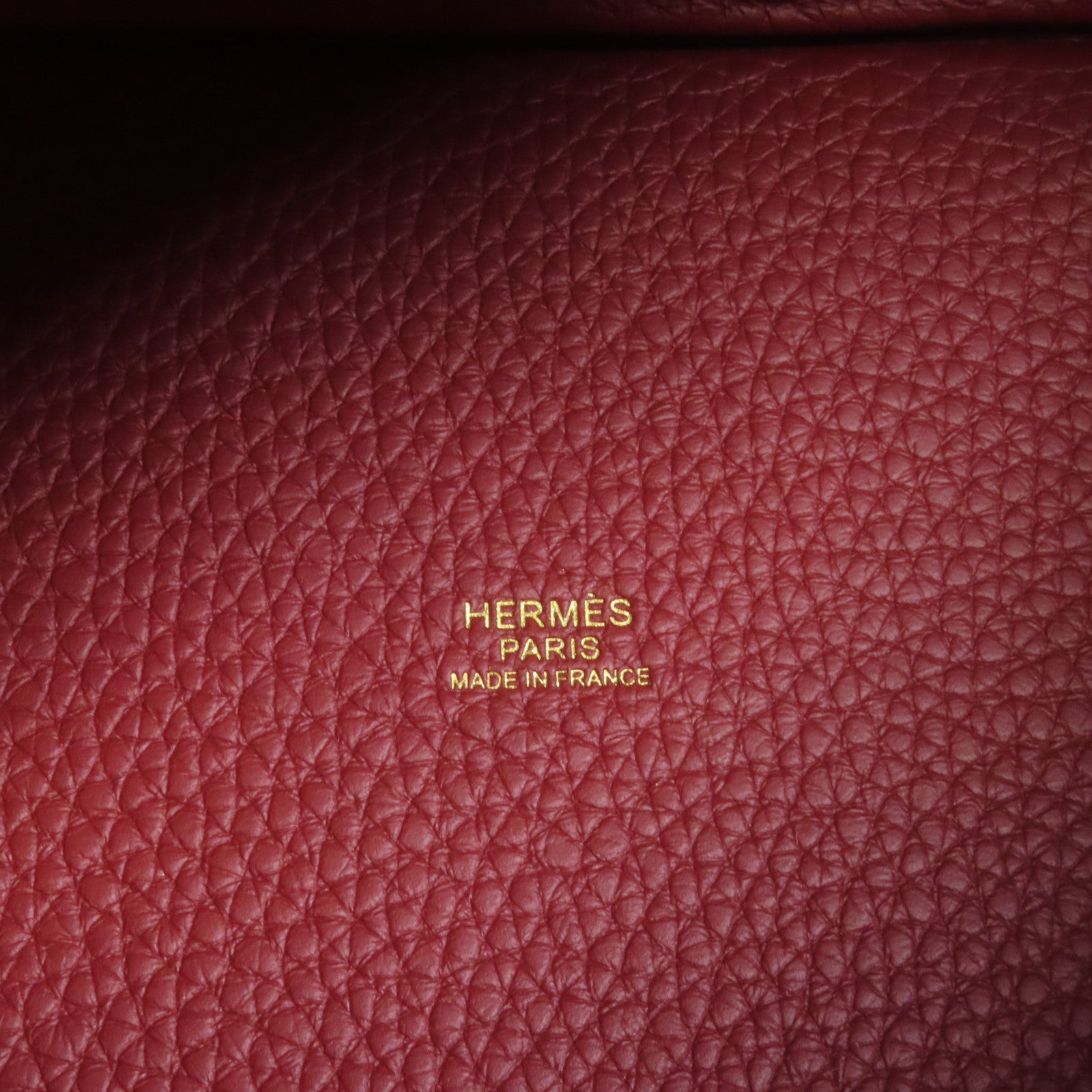 HERMES Clemence皮革Picotin PM金扣手挽袋Rouge H
