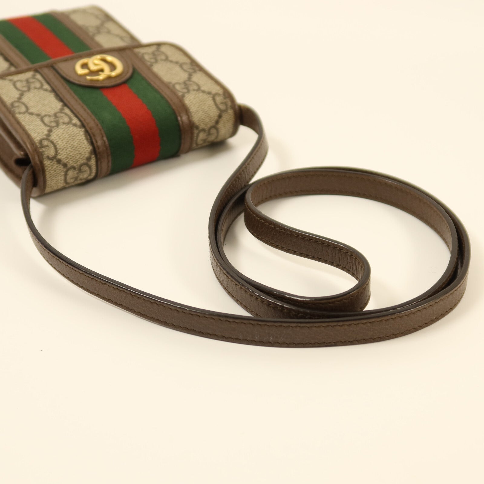 GUCCI 塗層帆布Ophidia金扣肩背袋