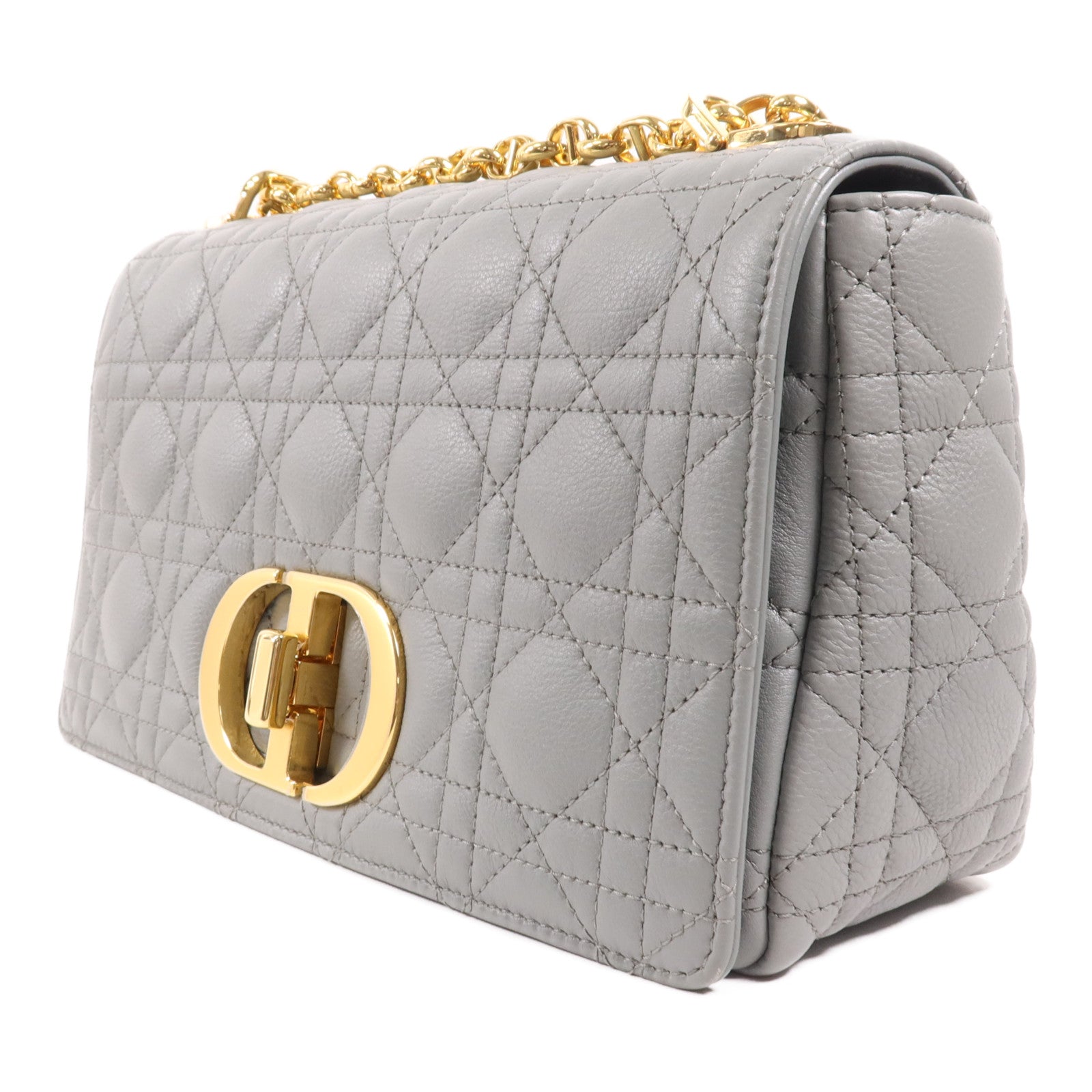 Dior 牛皮皮革Dior Caro Mendium金扣鏈帶肩背袋