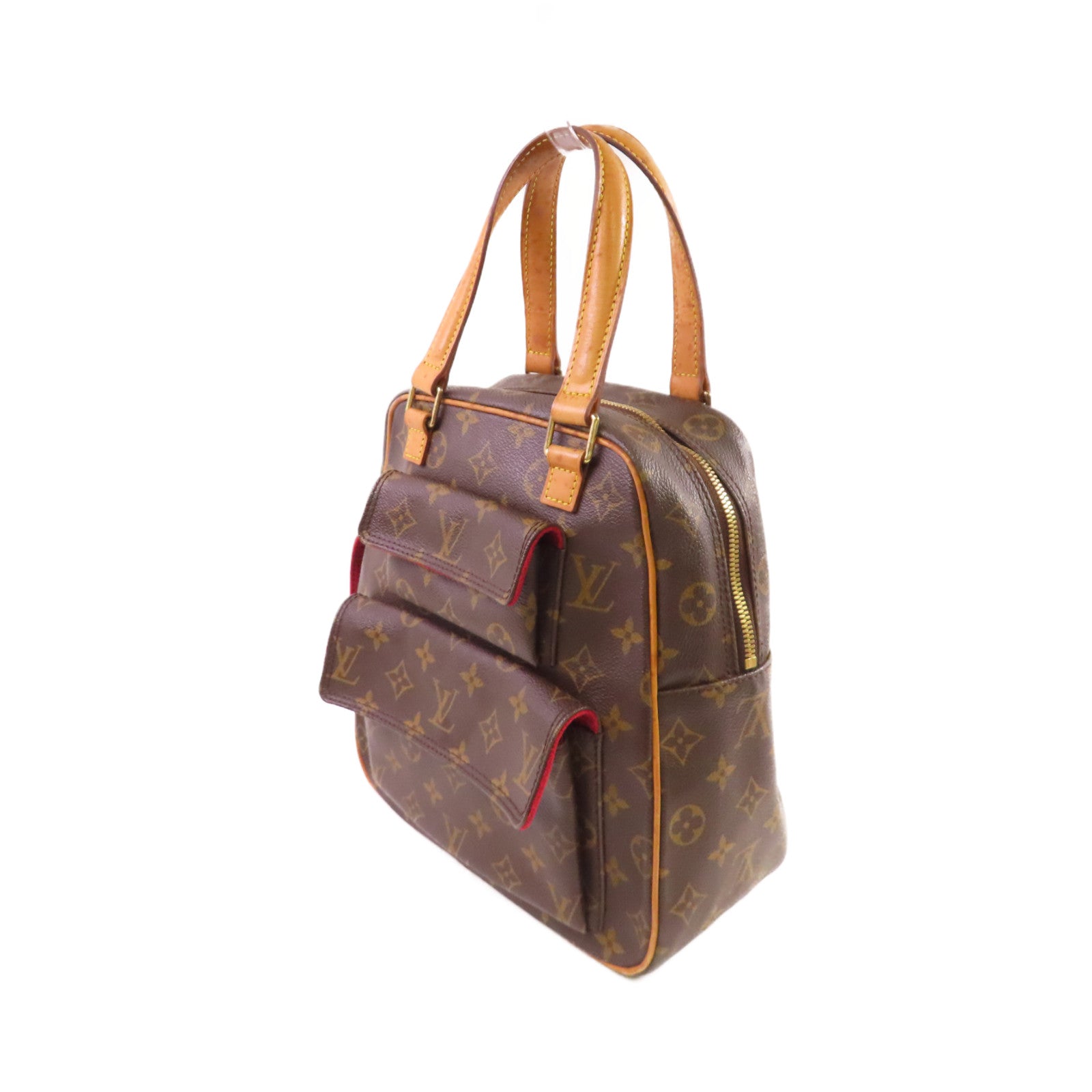 LOUIS VUITTON Monogram Excentri-cite Hand Bag金扣手挽袋啡色/紅色