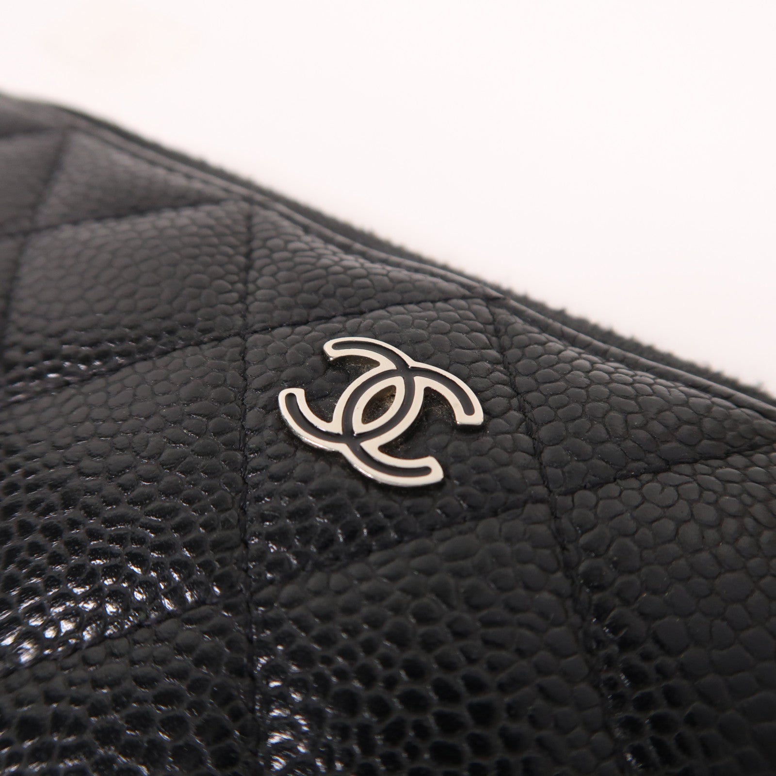 CHANEL 牛皮皮革Long Wallet銀扣長錢包