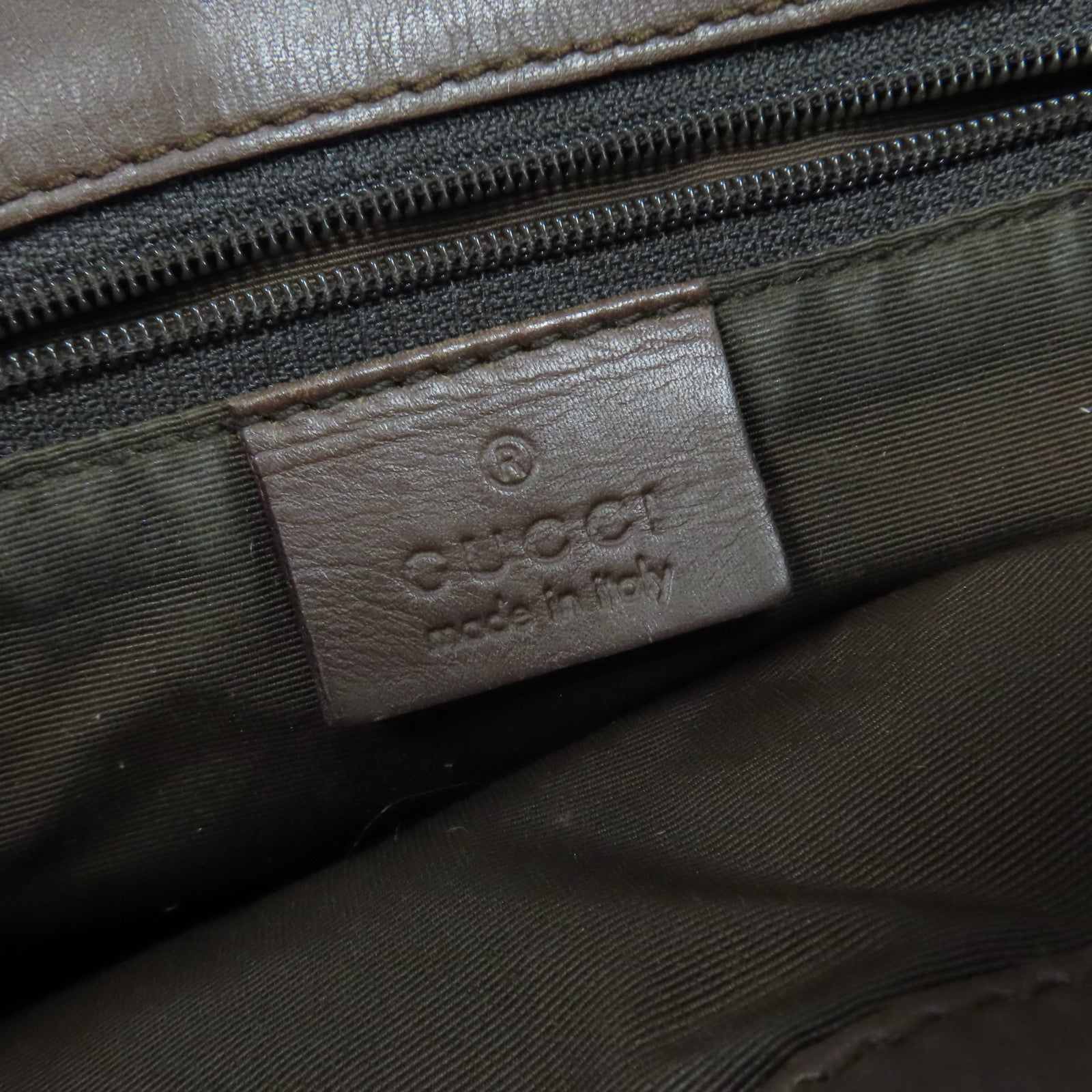 GUCCI 帆布Hand Bag金扣手挽袋啡色