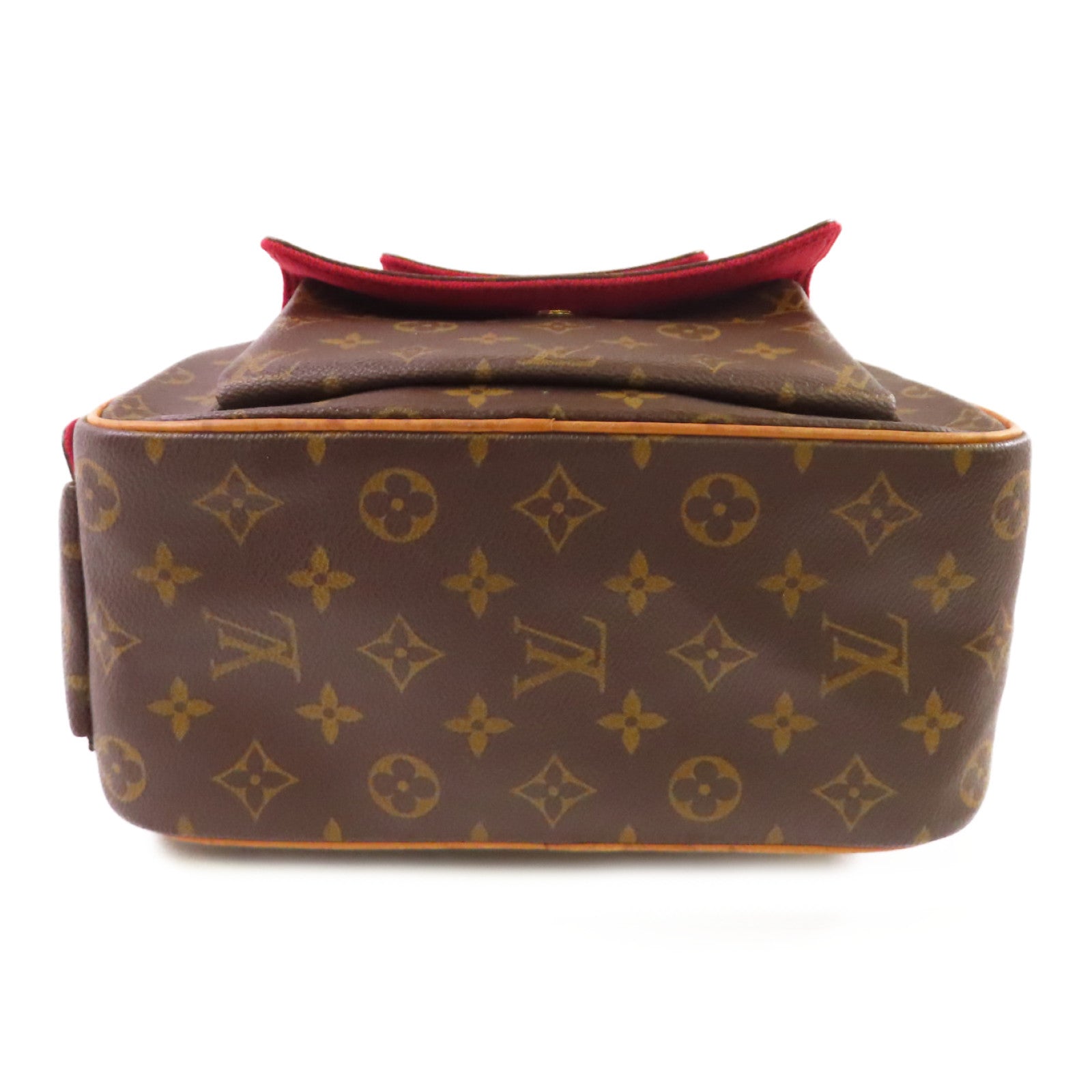 LOUIS VUITTON Monogram Excentri-cite Hand Bag金扣手挽袋啡色/紅色