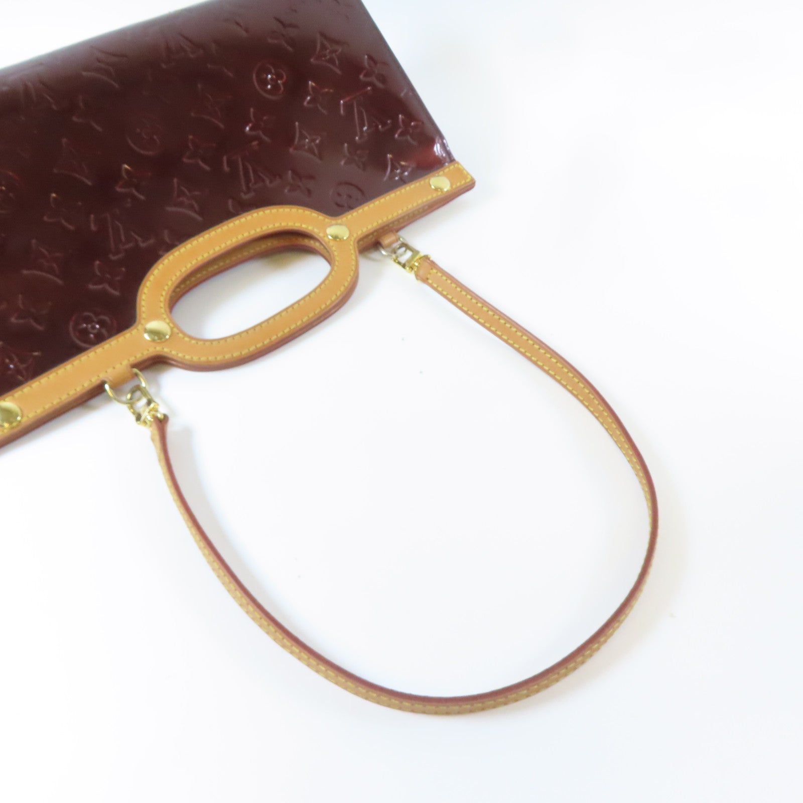 LOUIS VUITTON Vernis Roxbury Drive Violeta金扣手挽肩背兩用袋紅色