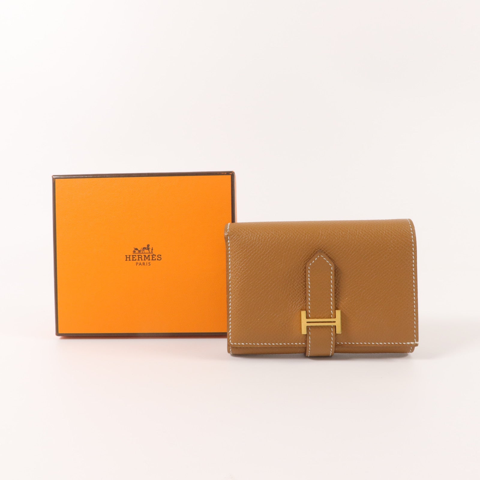 HERMES Epsom皮革Bearn Wallet錢包Gold