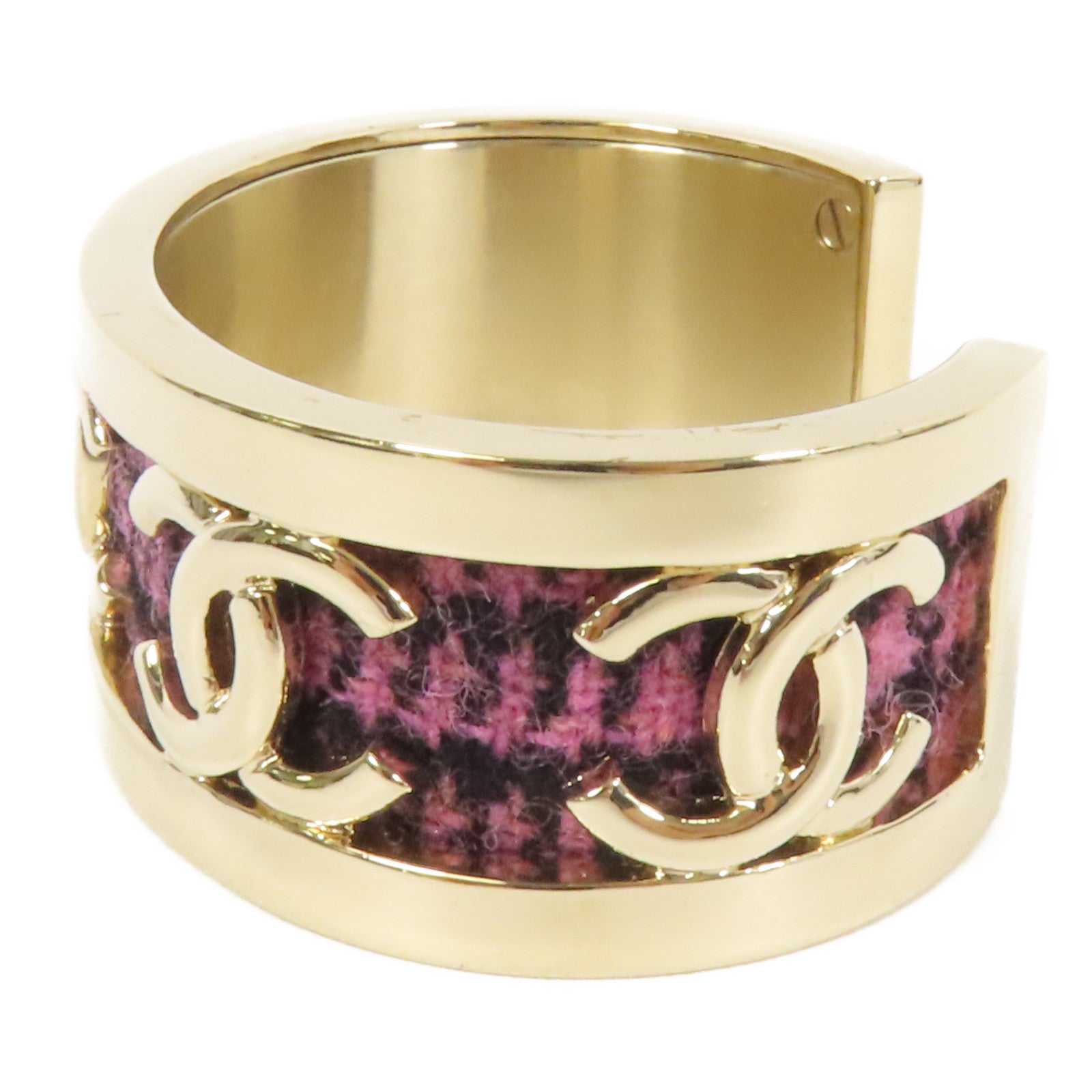 CHANEL 金屬/Tweed CoCo Mark Bangle手鐲