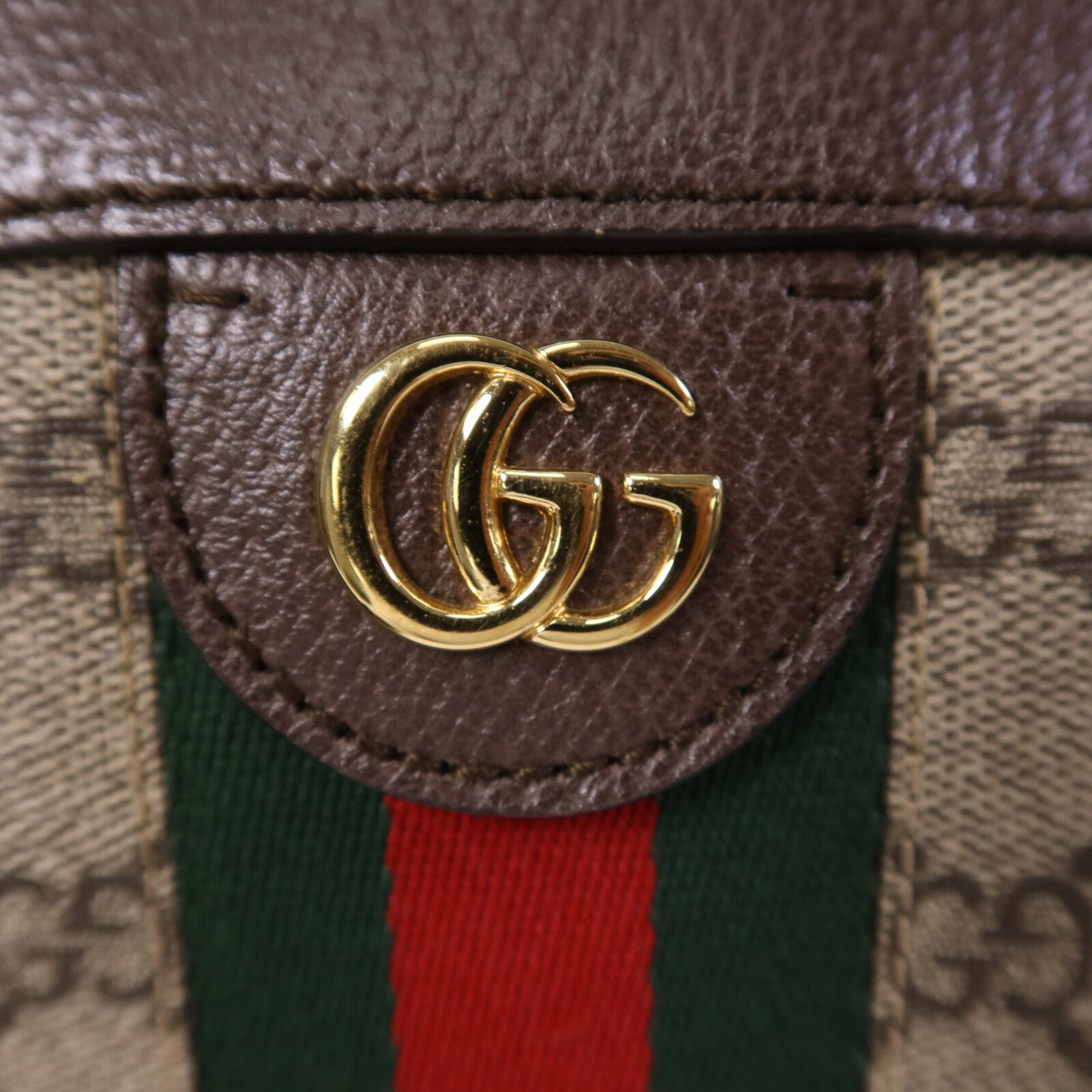 GUCCI 塗層帆布Ophldia GG金扣鏈帶肩背袋
