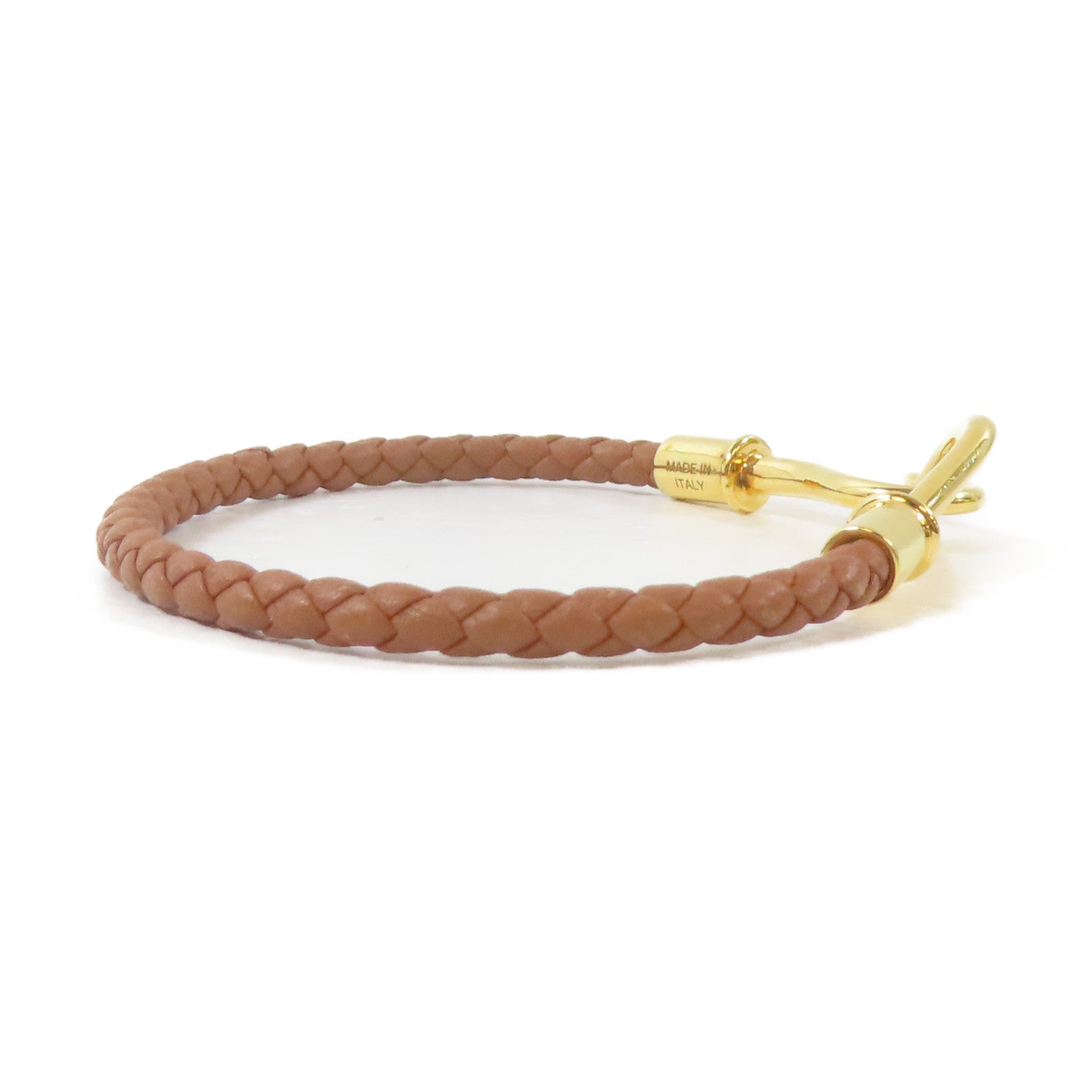 HERMES 皮革Jumbo H Bracelet金扣手鐲Gold/金色/經典駝色#14.5cm