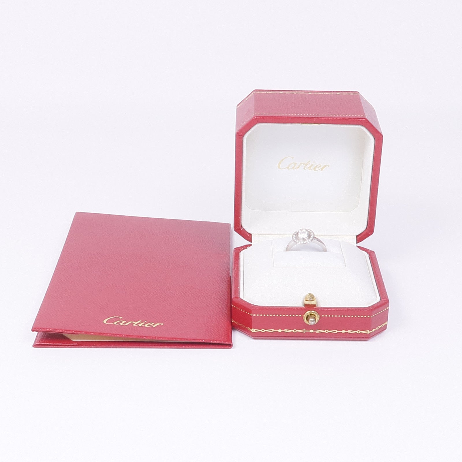 CARTIER 【激減優惠】PT950鉑金D'Amour Diamond Ring Engagement鑽石戒指Cartier#50/US#5.25