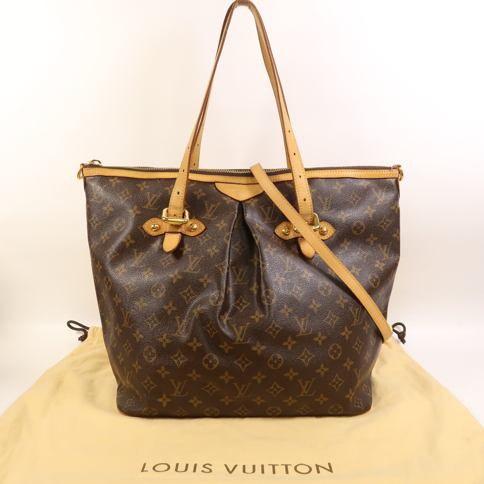 LOUIS VUITTON 【激減優惠】Monogram Palermo GM金扣手挽肩背兩用袋棕色
