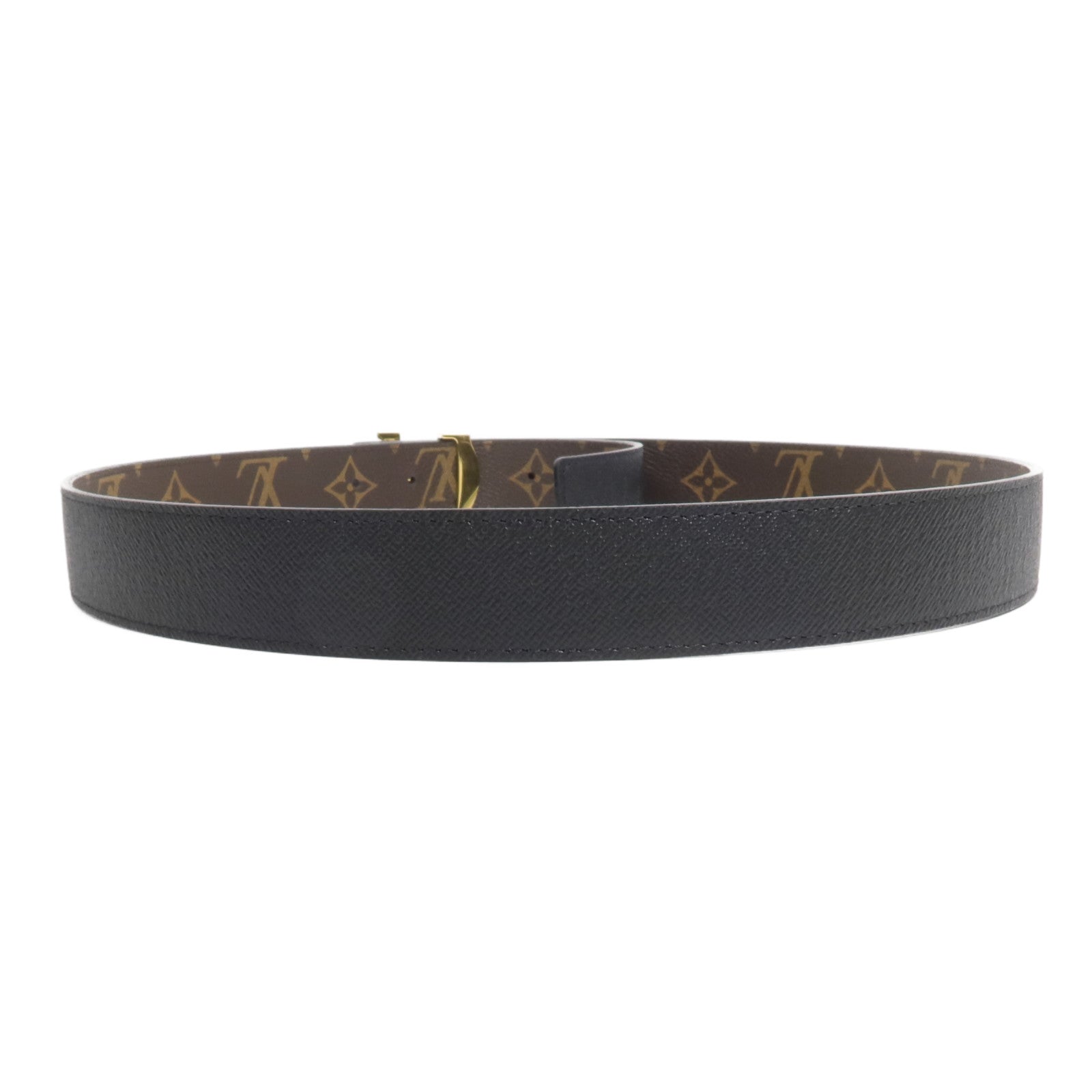 LOUIS VUITTON Monogram/牛皮皮革LV Initiales Reversible Belt 90cm皮帶