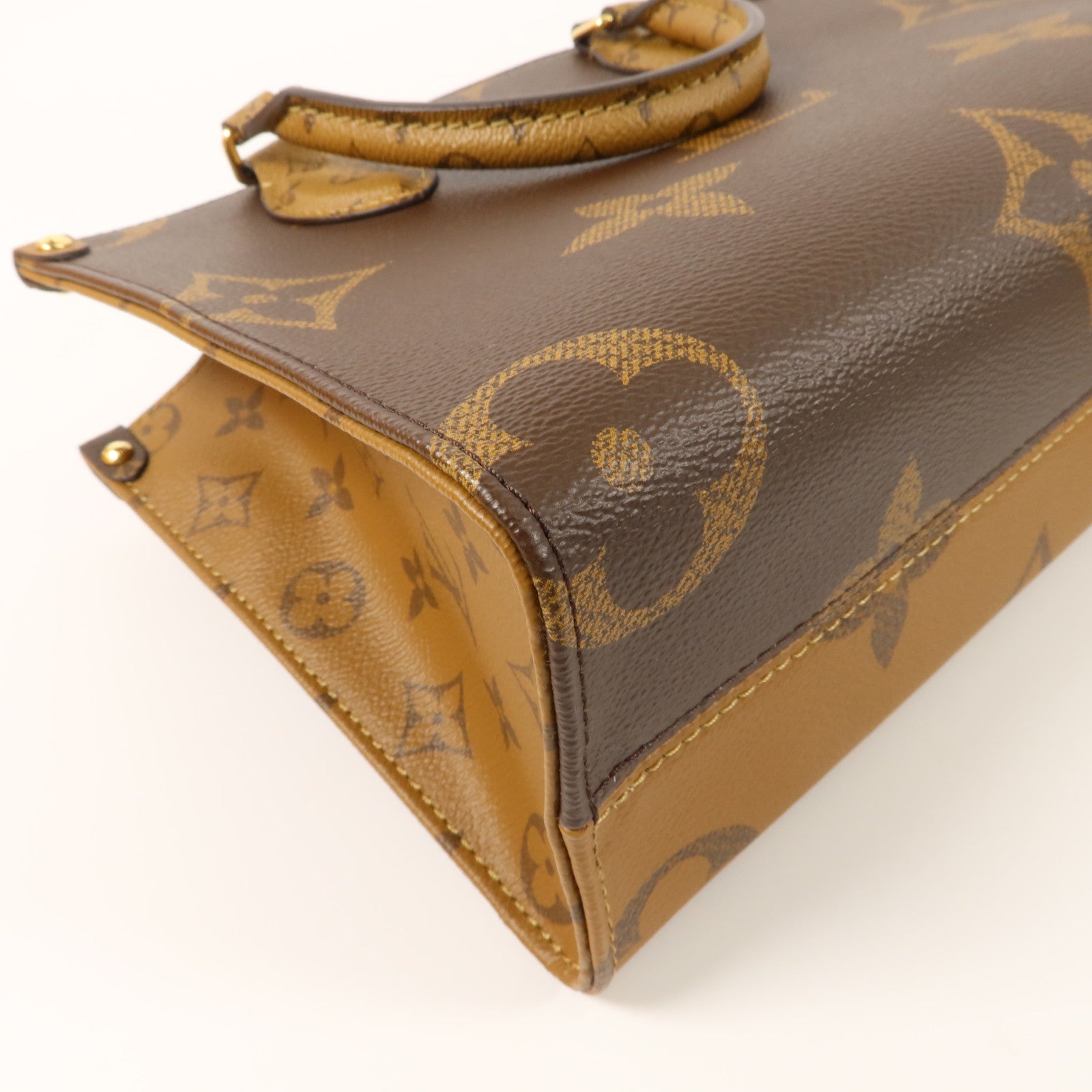 LOUIS VUITTON Monogram Giant OnTheGo PM金扣手挽肩背兩用袋棕色