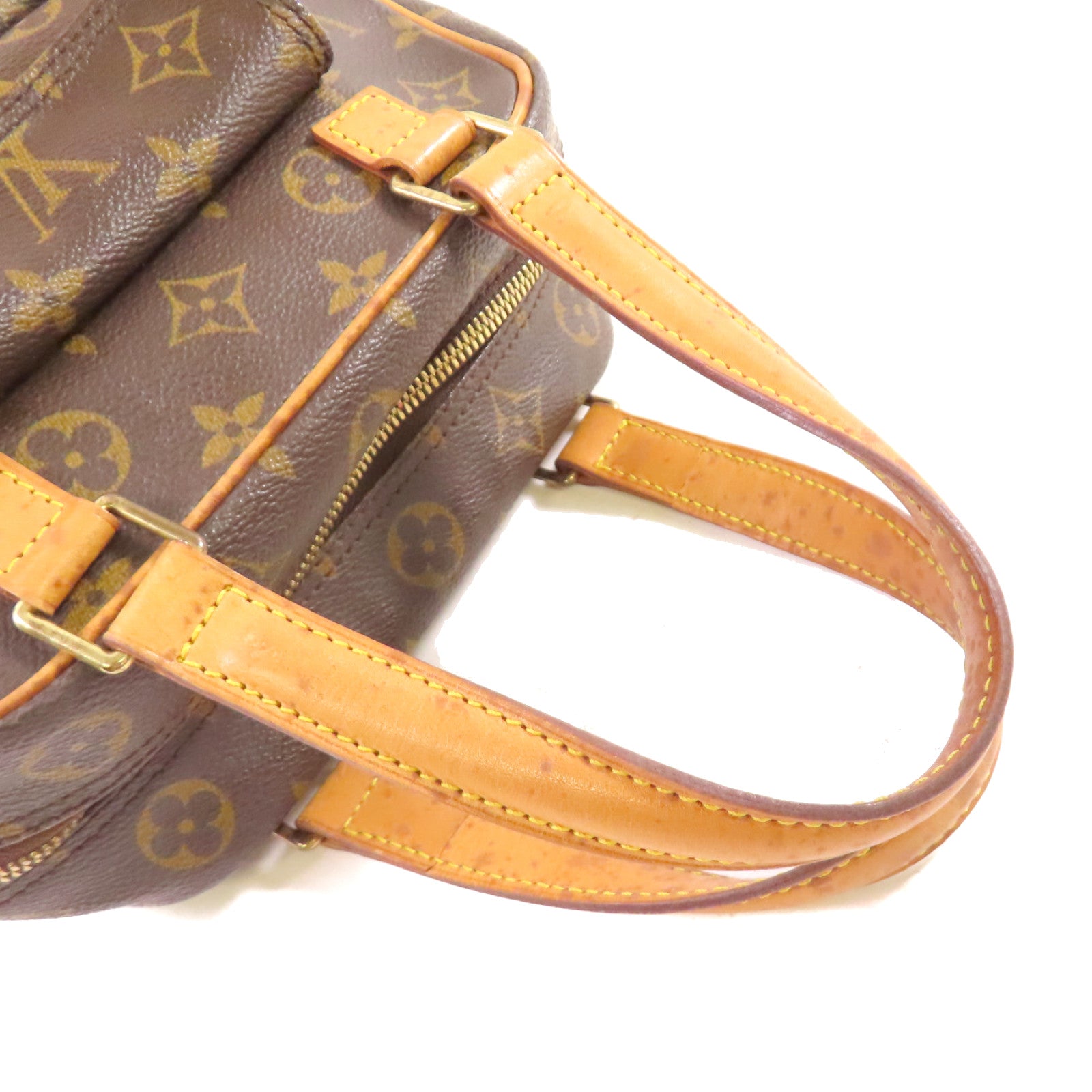 LOUIS VUITTON Monogram Excentri-cite Hand Bag金扣手挽袋啡色/紅色