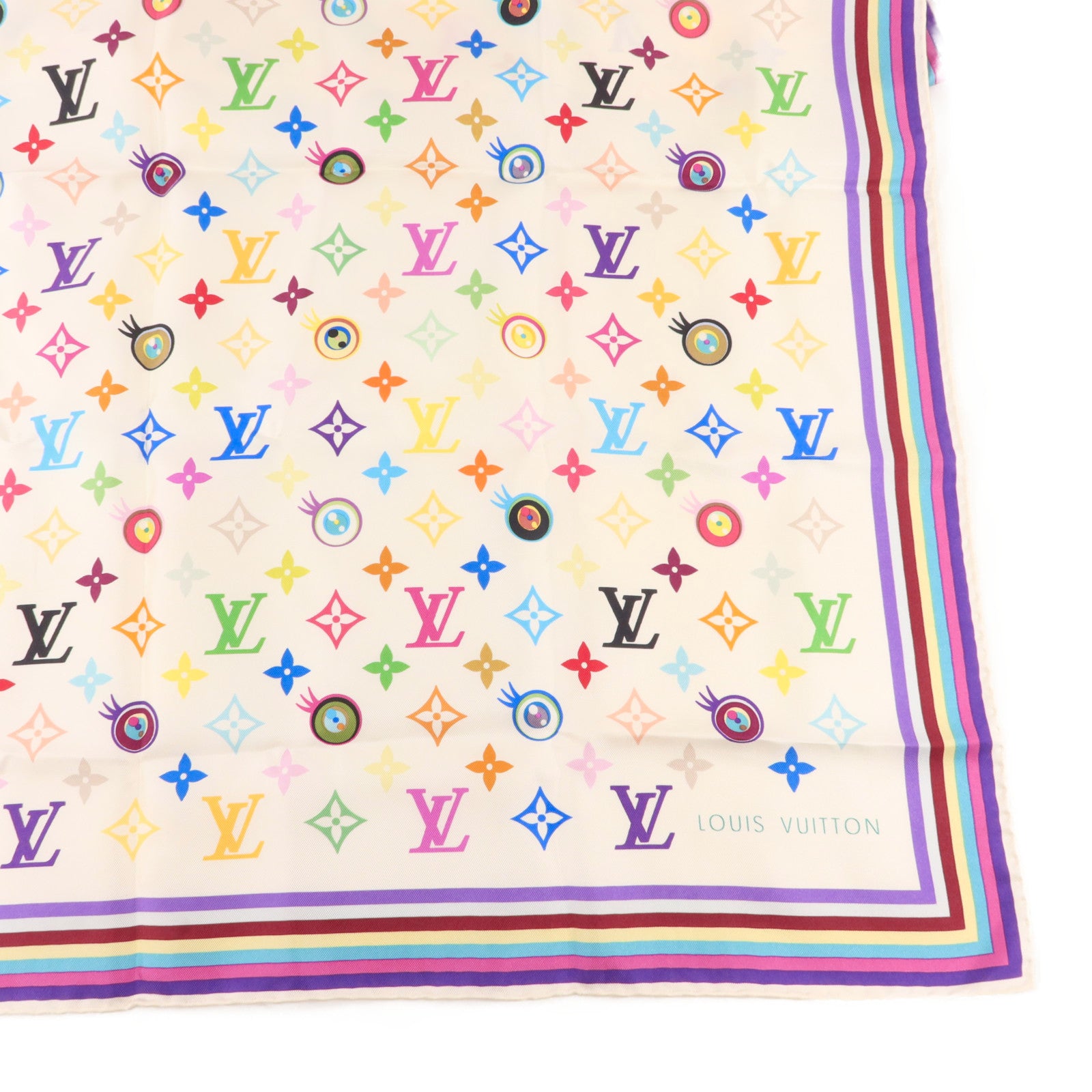 LOUIS VUITTON 絲質Eye Love Monogram Silk Scarf 67 x 67cm絲巾